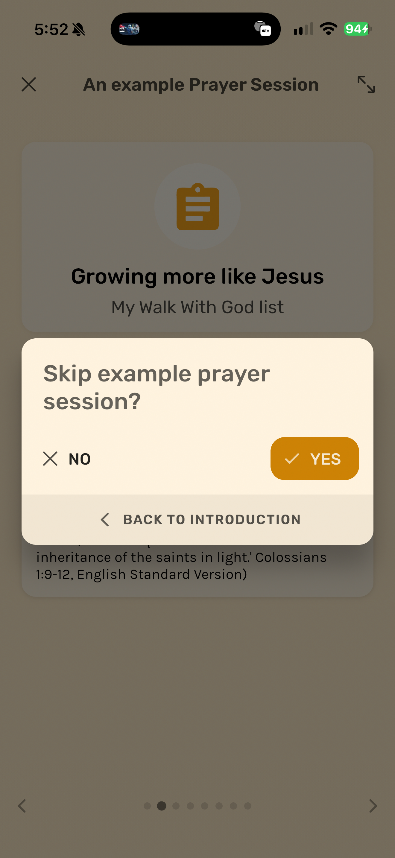 PrayerMate skip example prompt