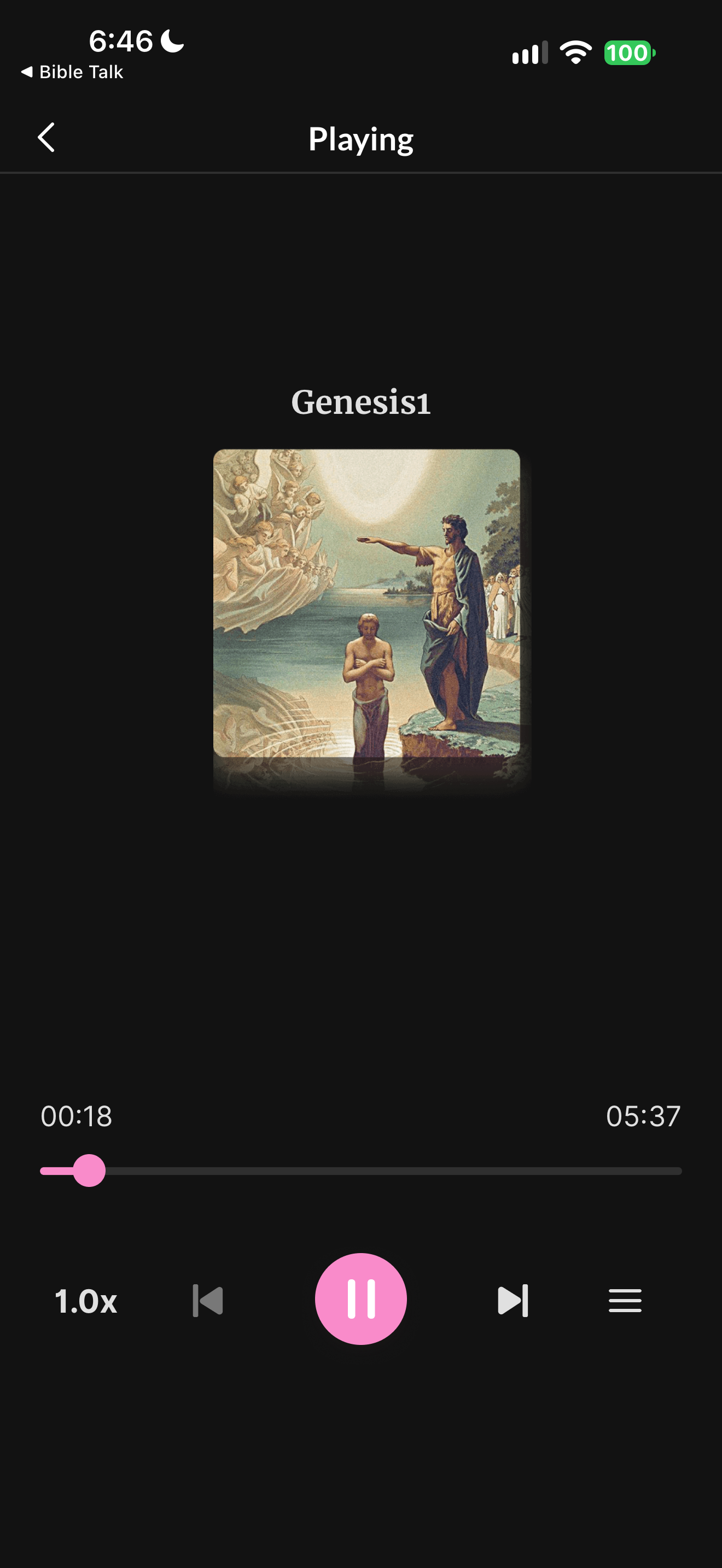 Bible audio player for Genesis 1