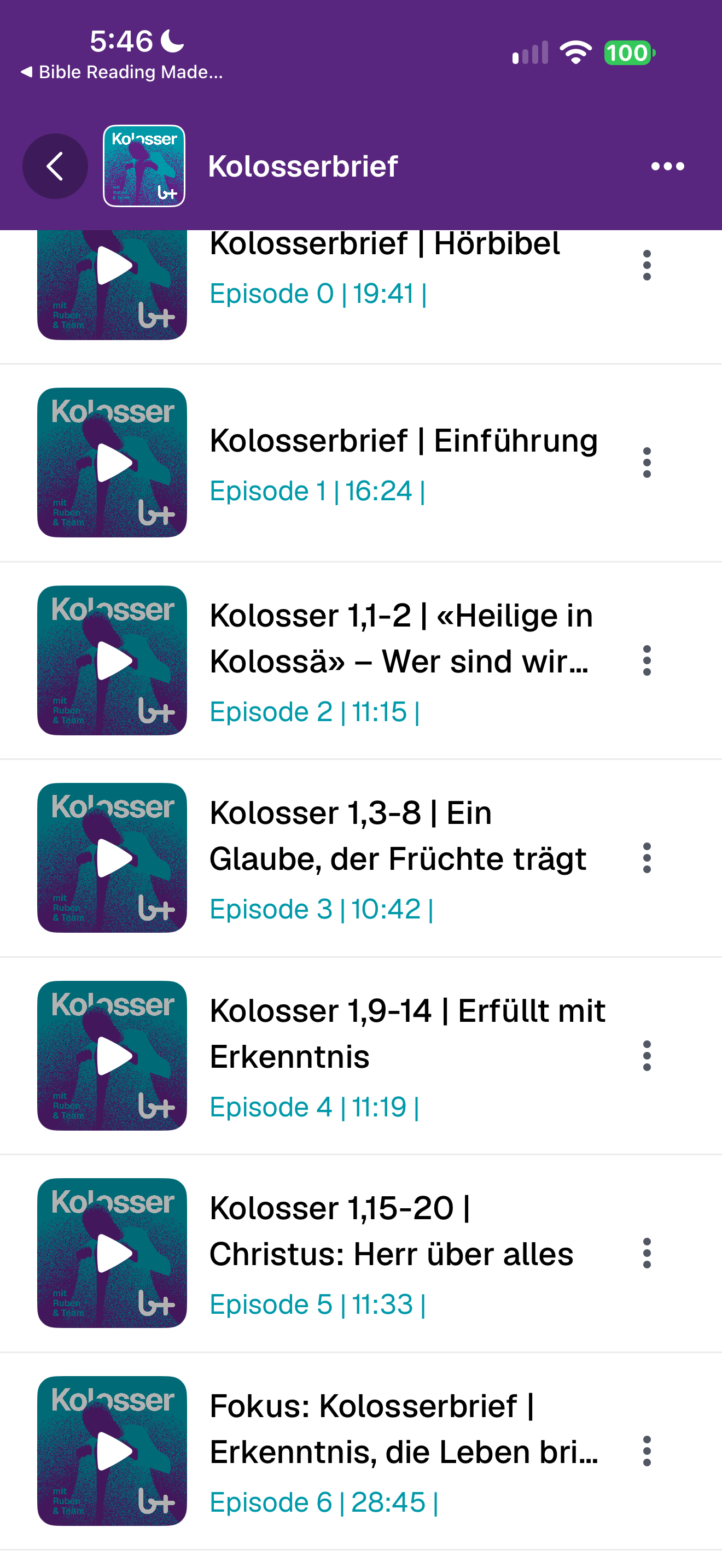 Episodes with passage and duration