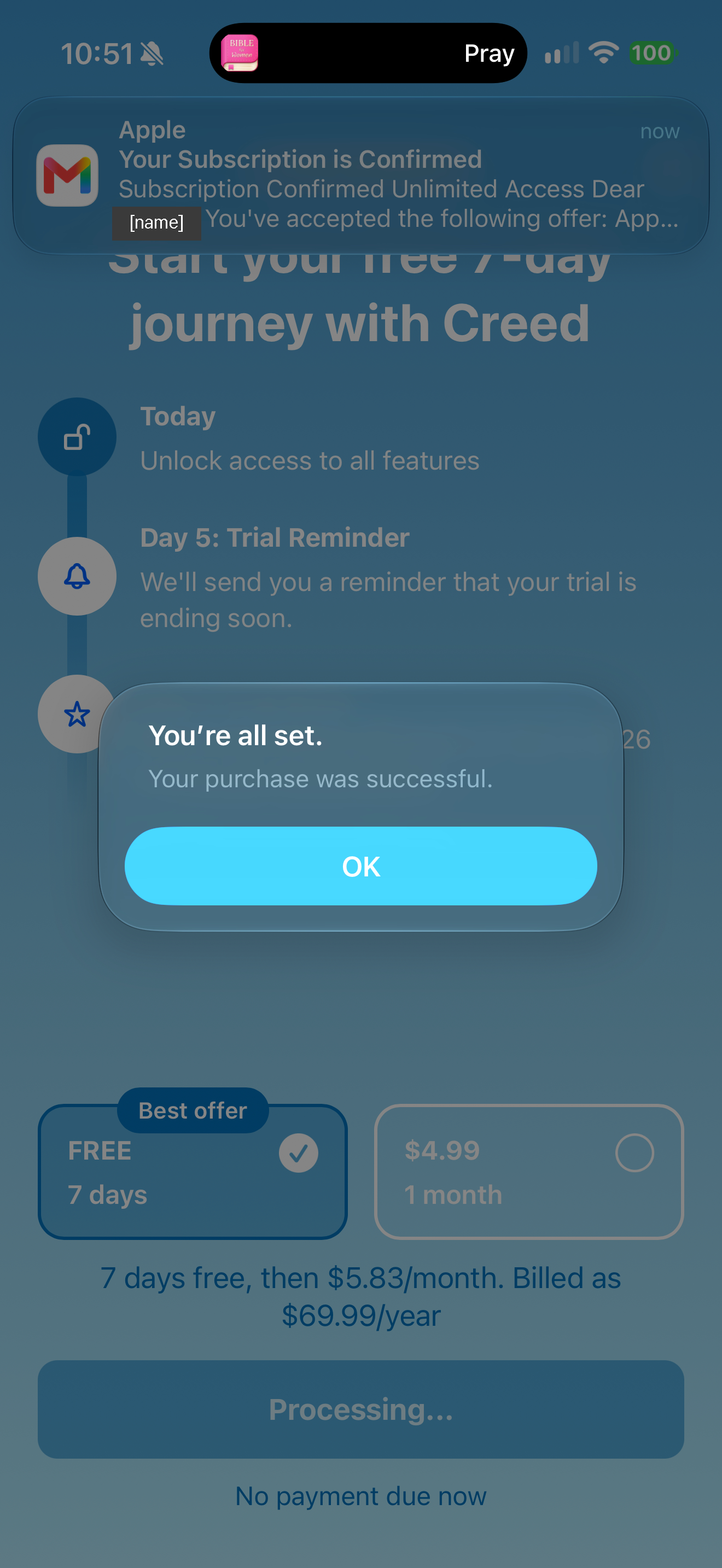 Trial confirmed