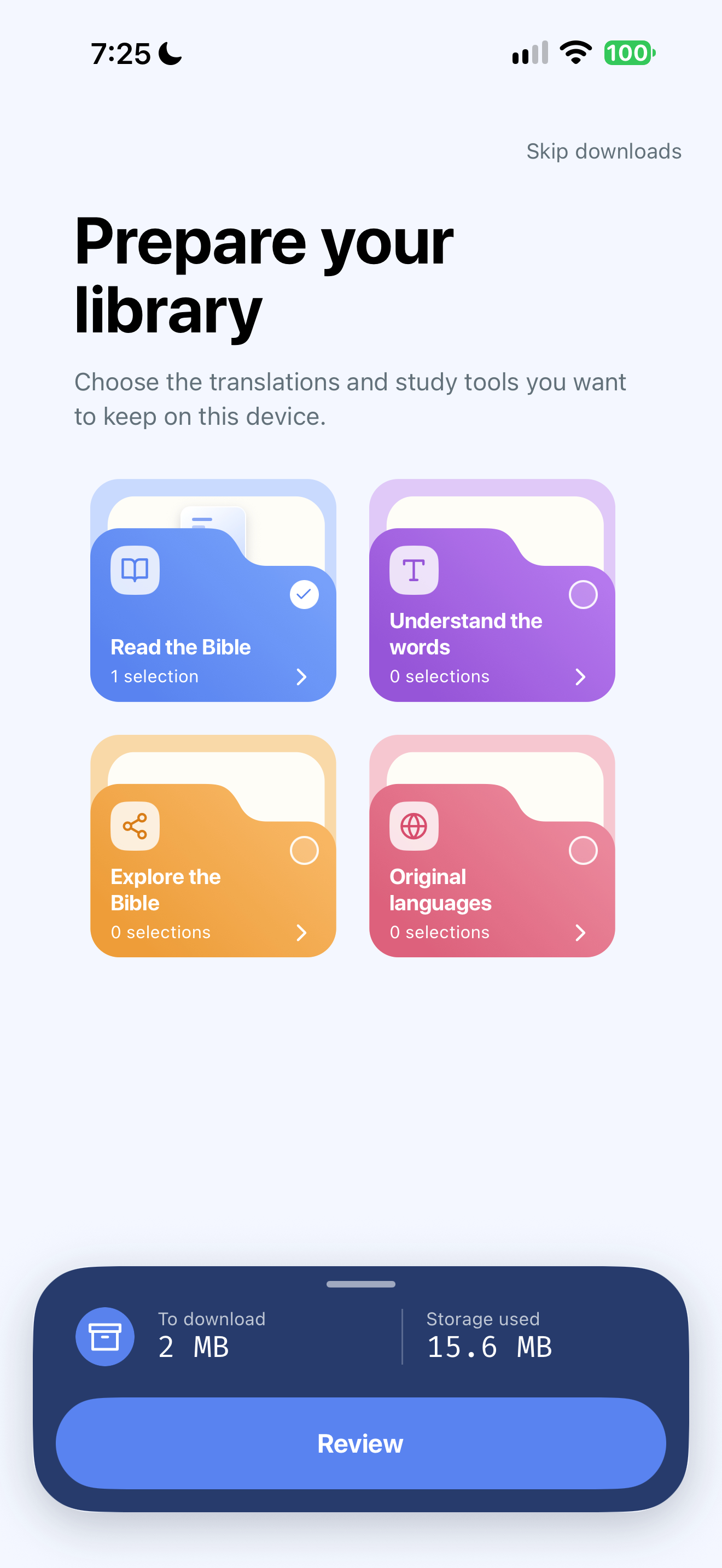 Prepare offline library