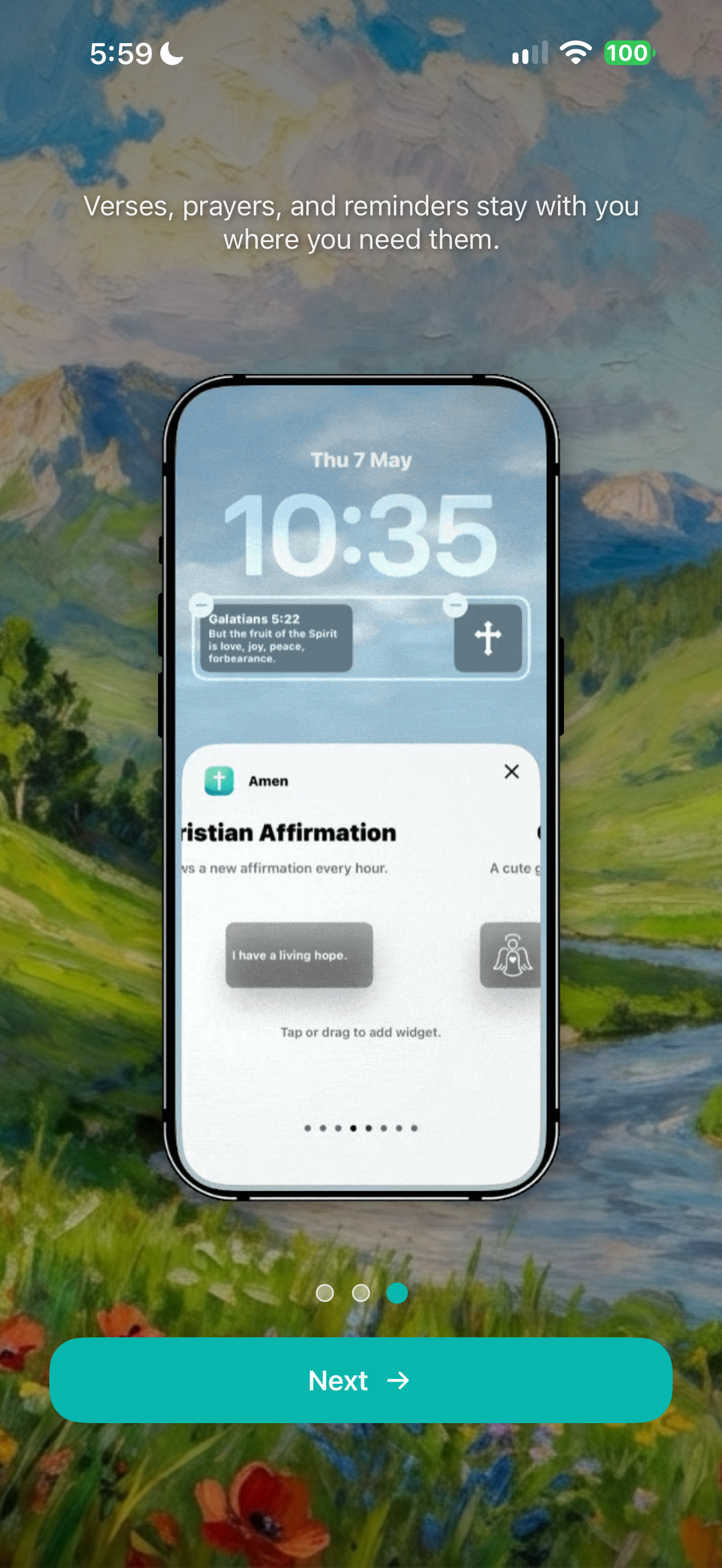 Promoting widgets during setup