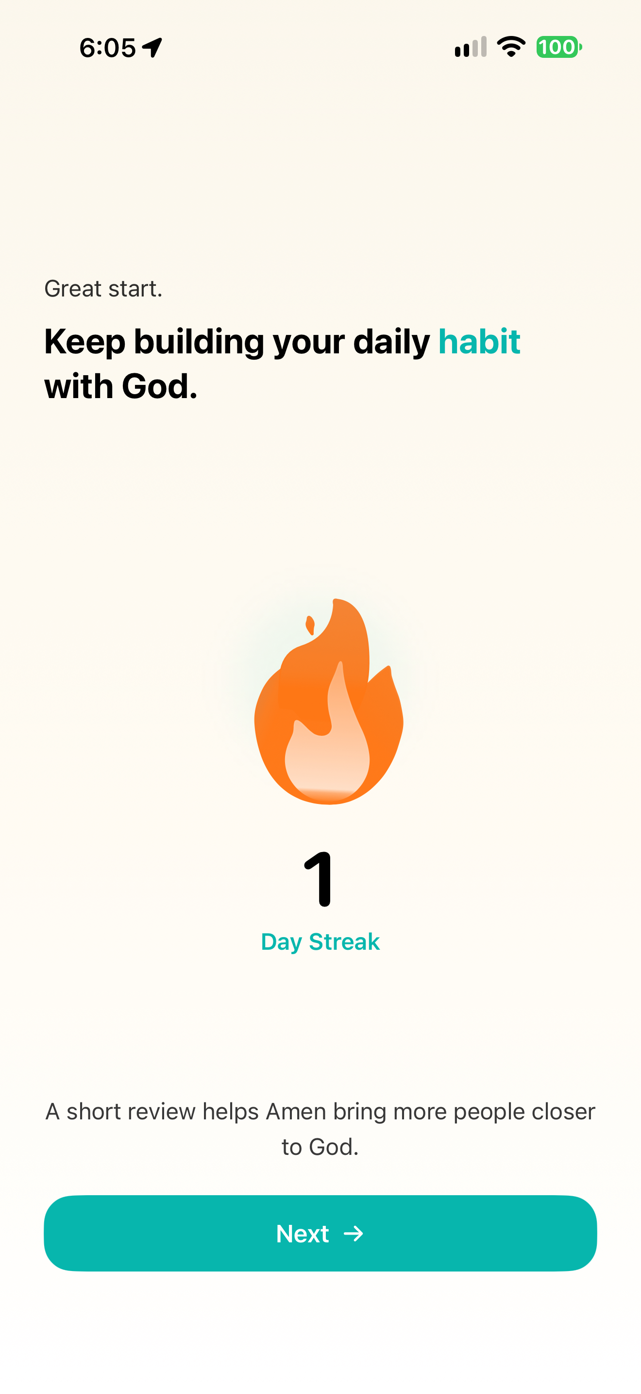 First day streak