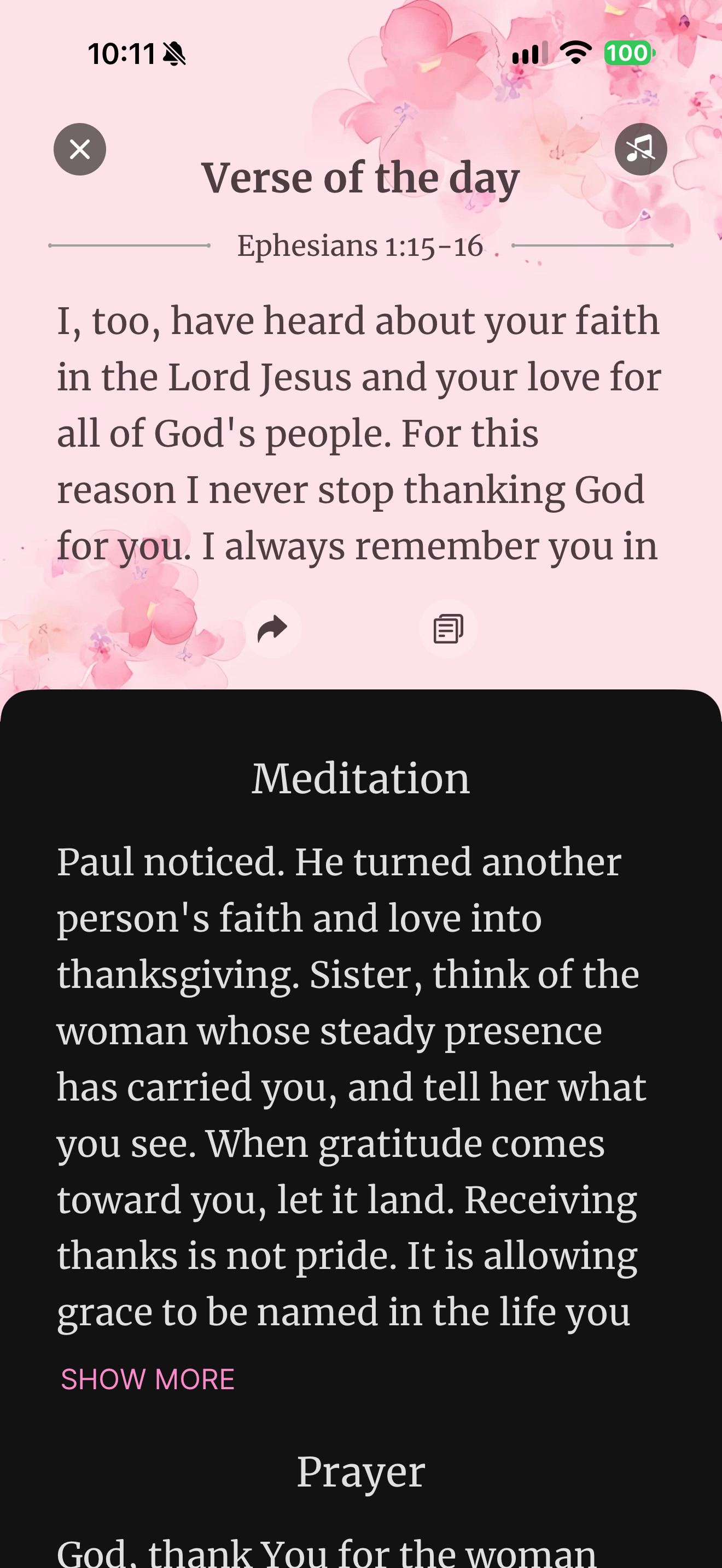 Morning Prayer after the ad