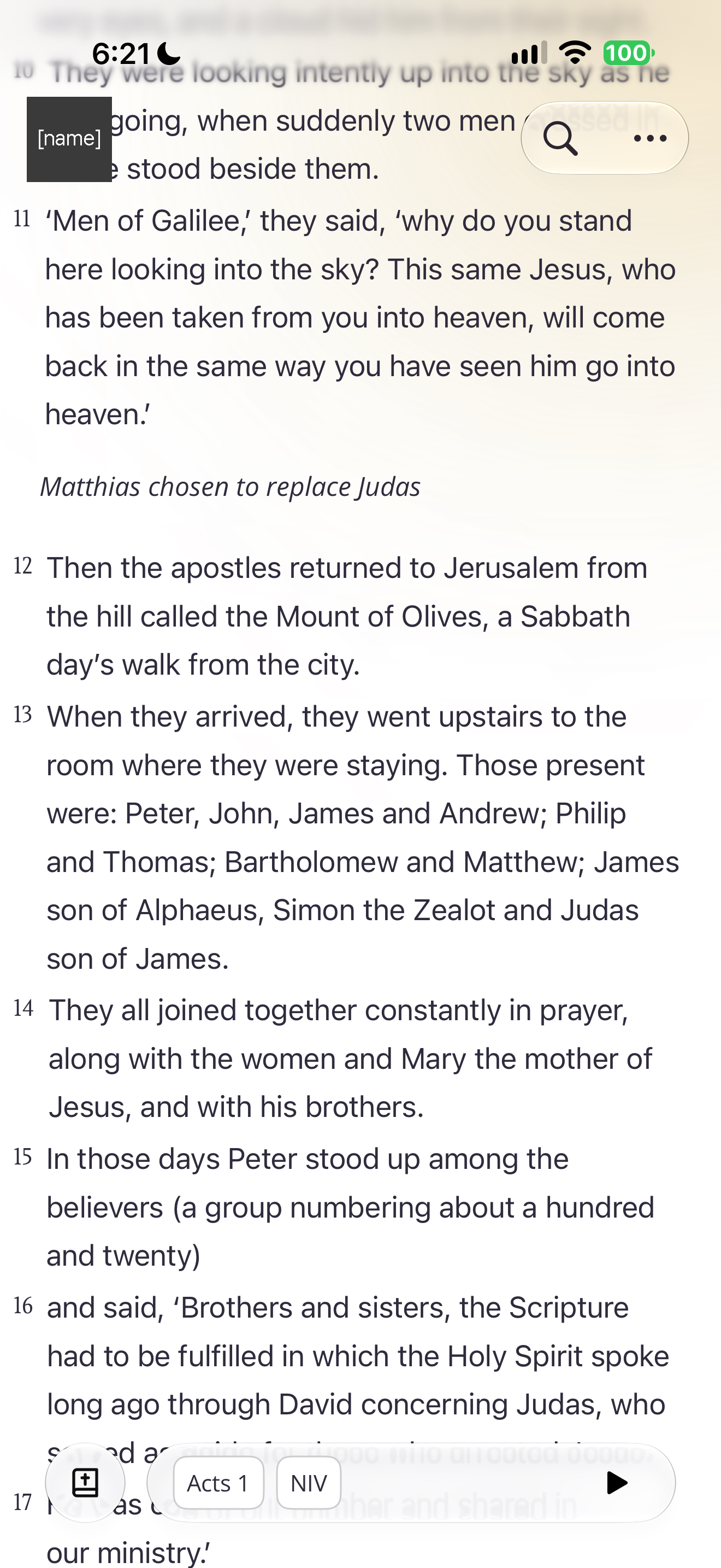 Bible tab, scrolled