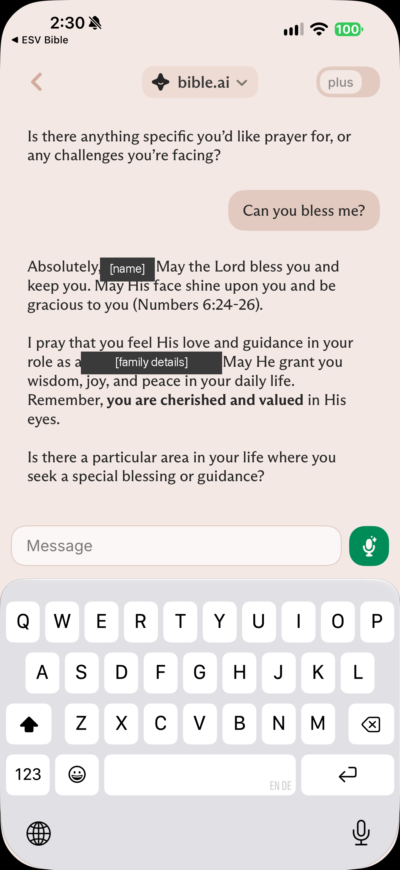 AI blesses the user