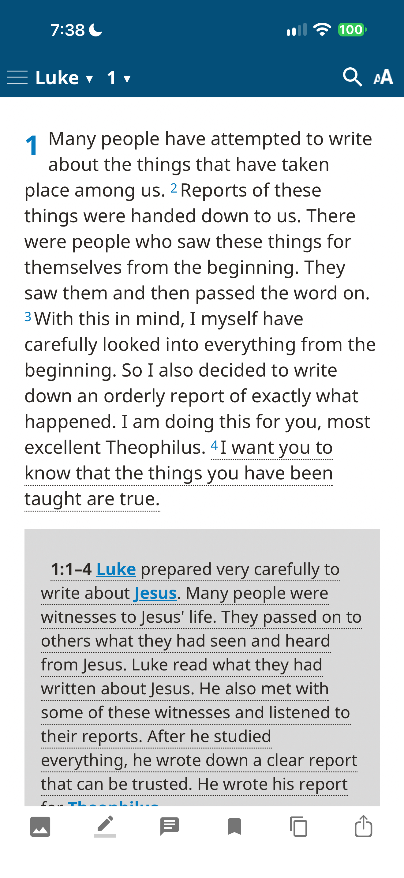 Biblica Study Bible passage actions