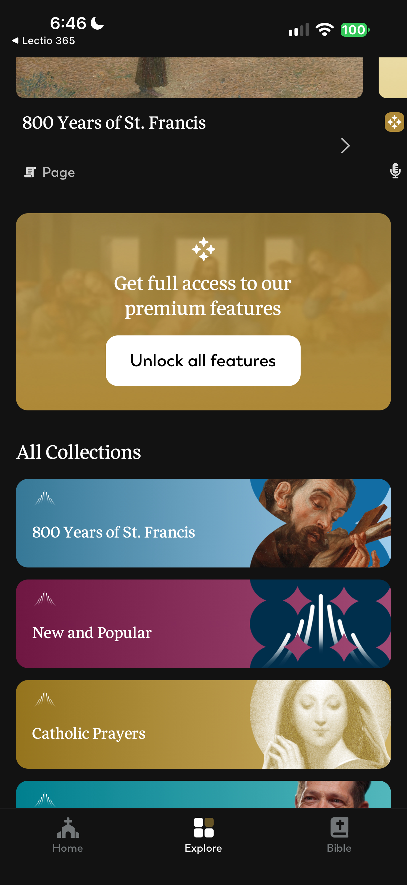 Premium entry within Explore
