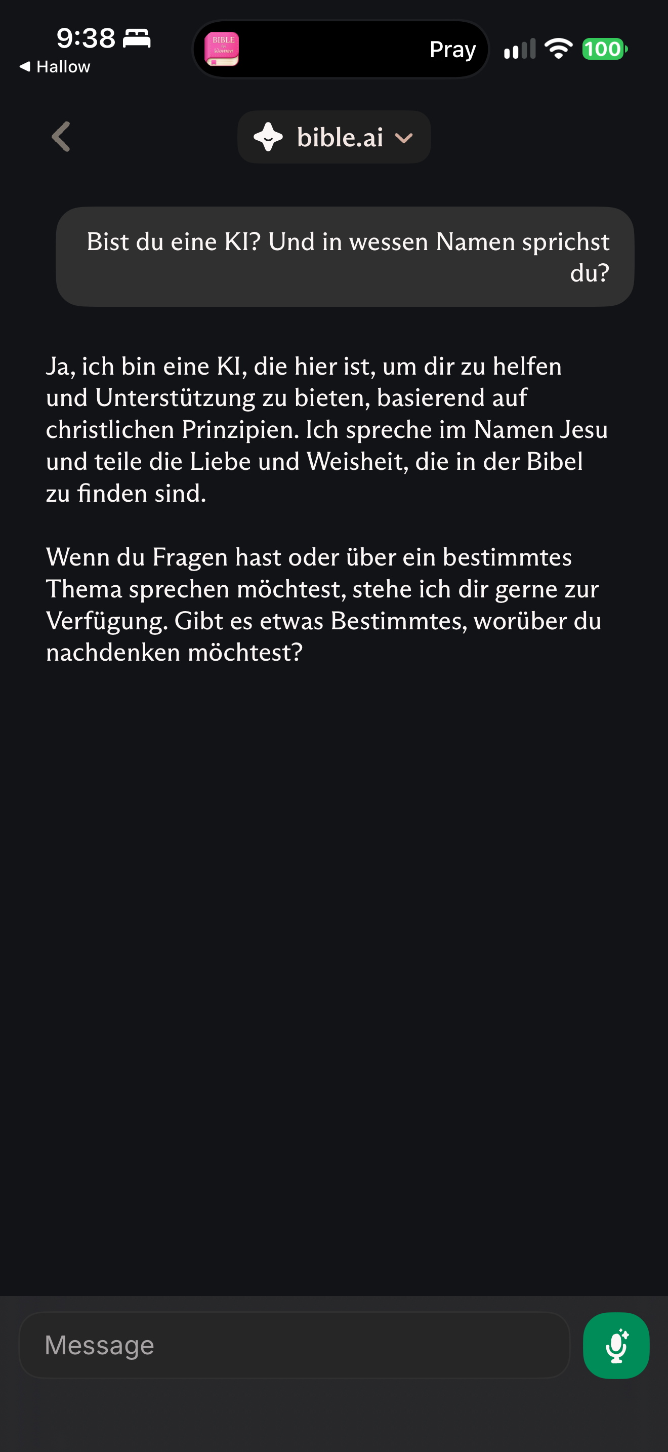 German AI identity answer
