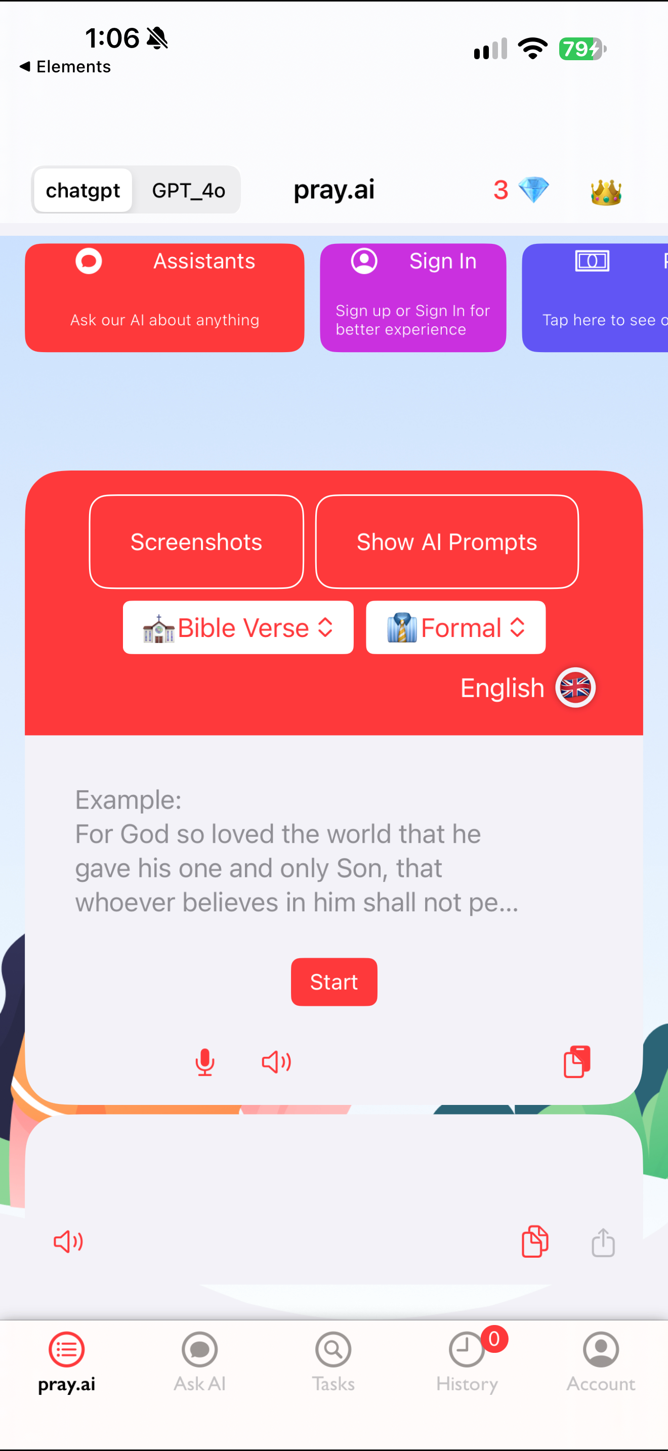 Prayer generator home