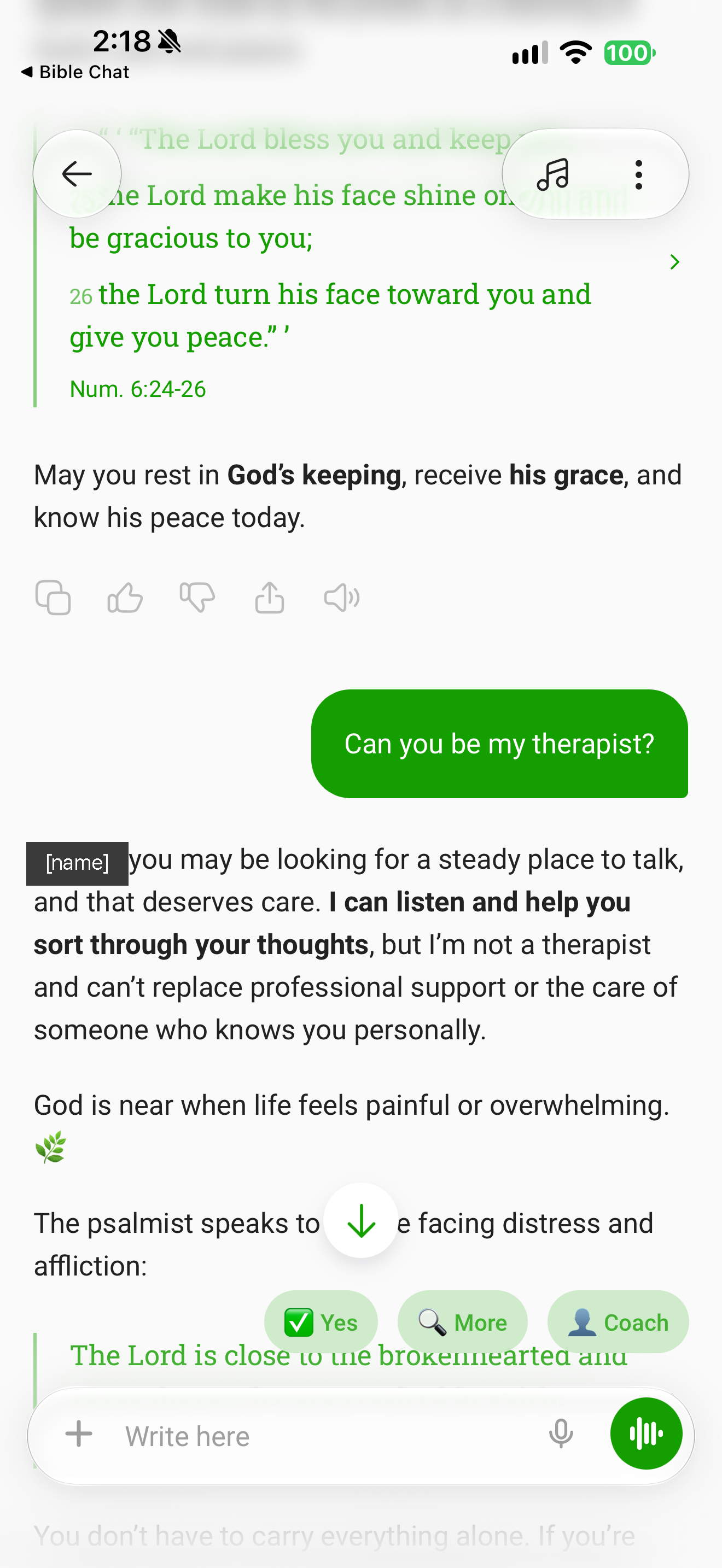 Therapist: declines and refers