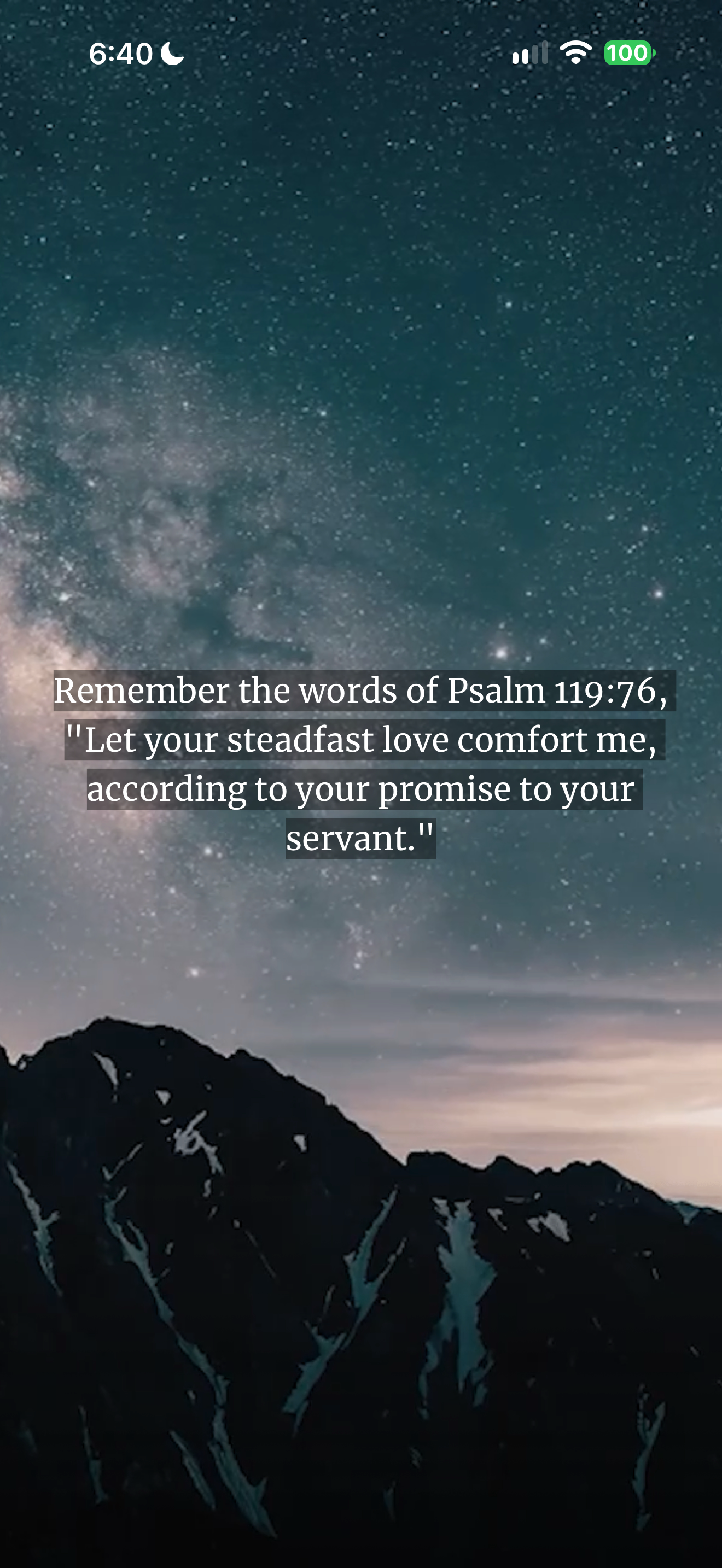 Meditation video with Psalm caption
