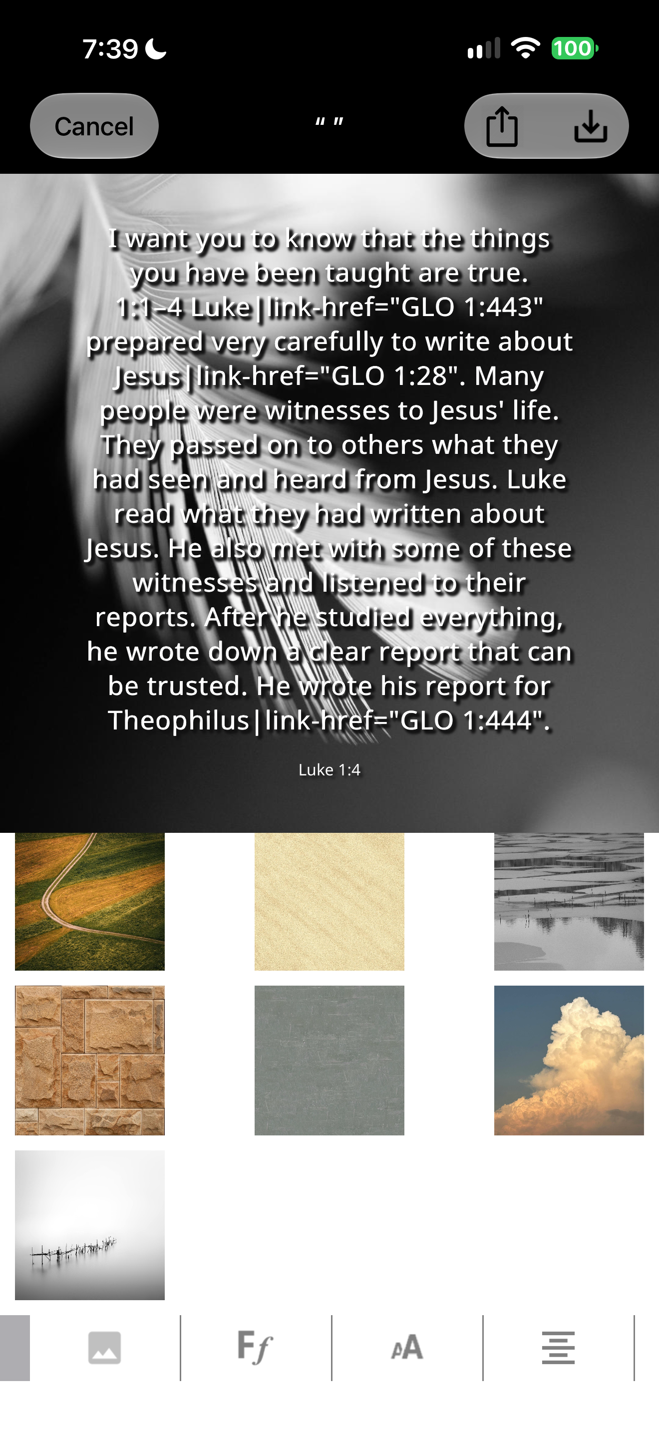 Biblica Study Bible quote-image editor
