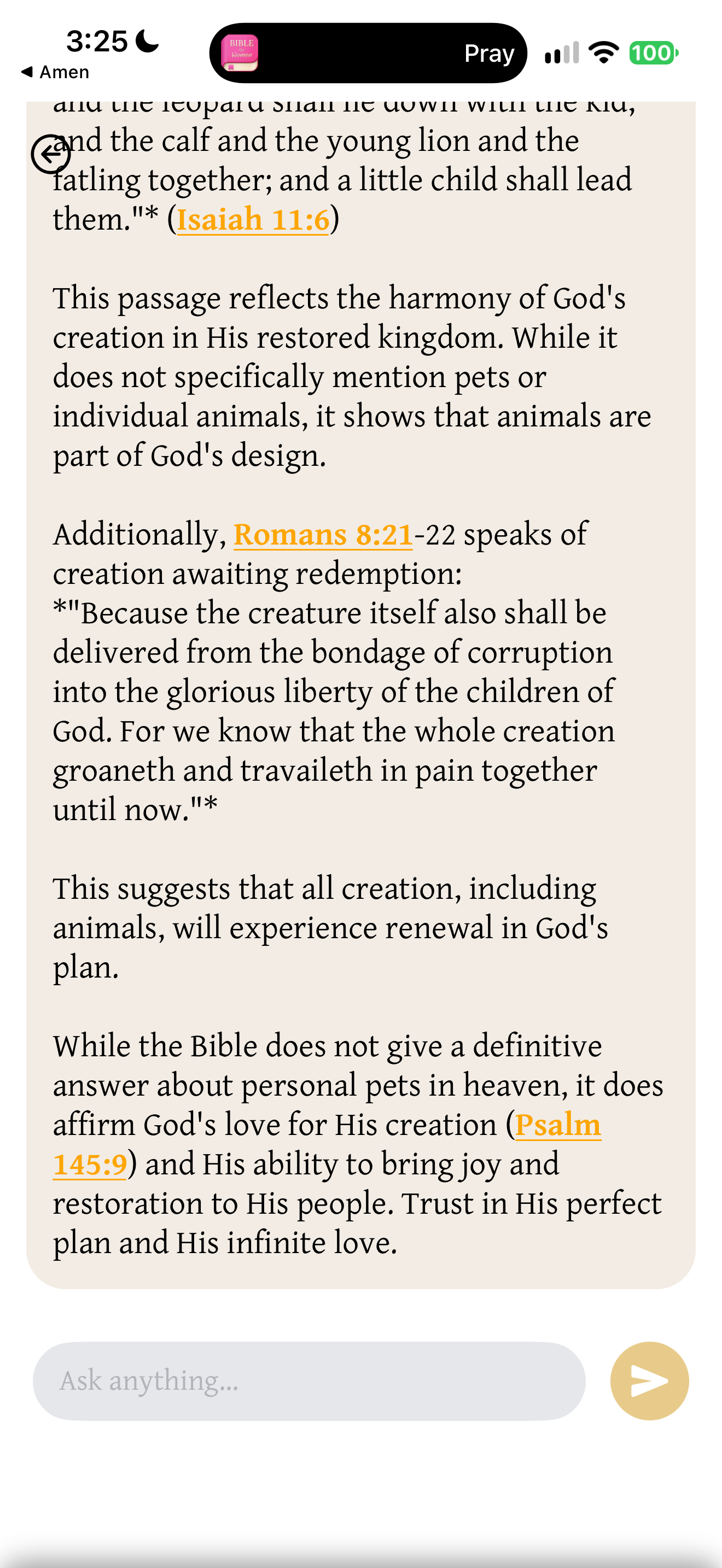 Pets and heaven answer