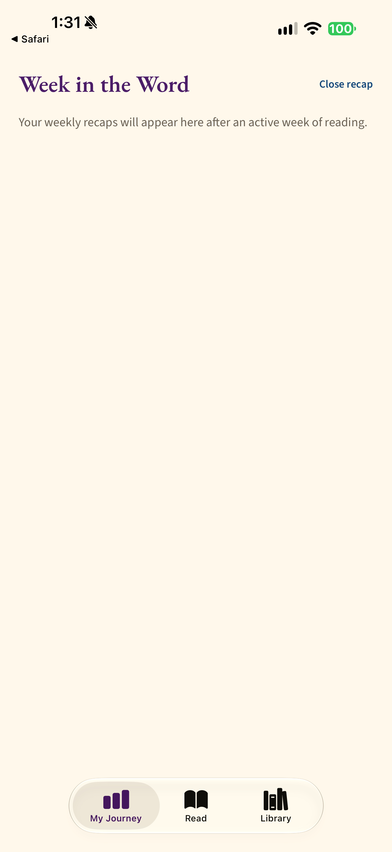 Empty weekly recap