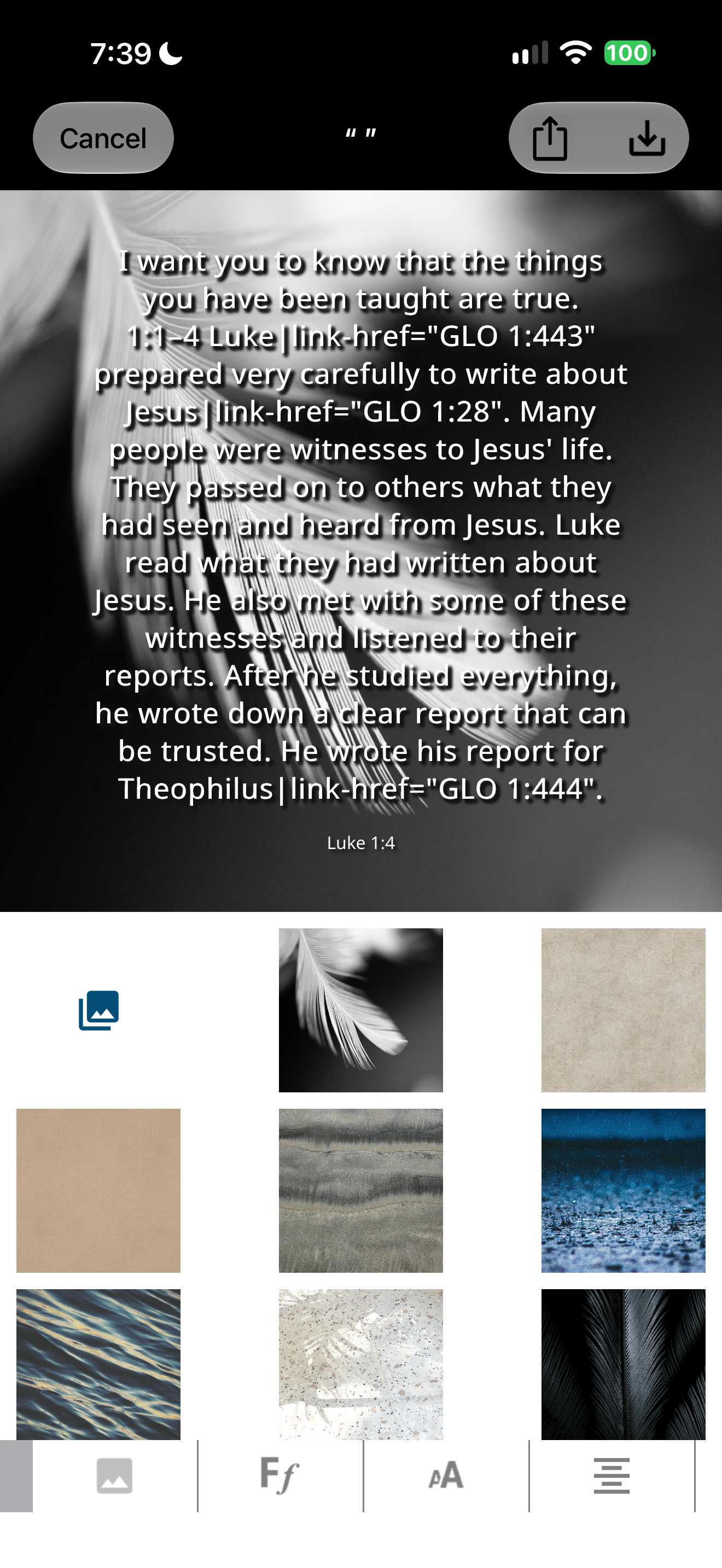 Biblica Study Bible quote-image editor