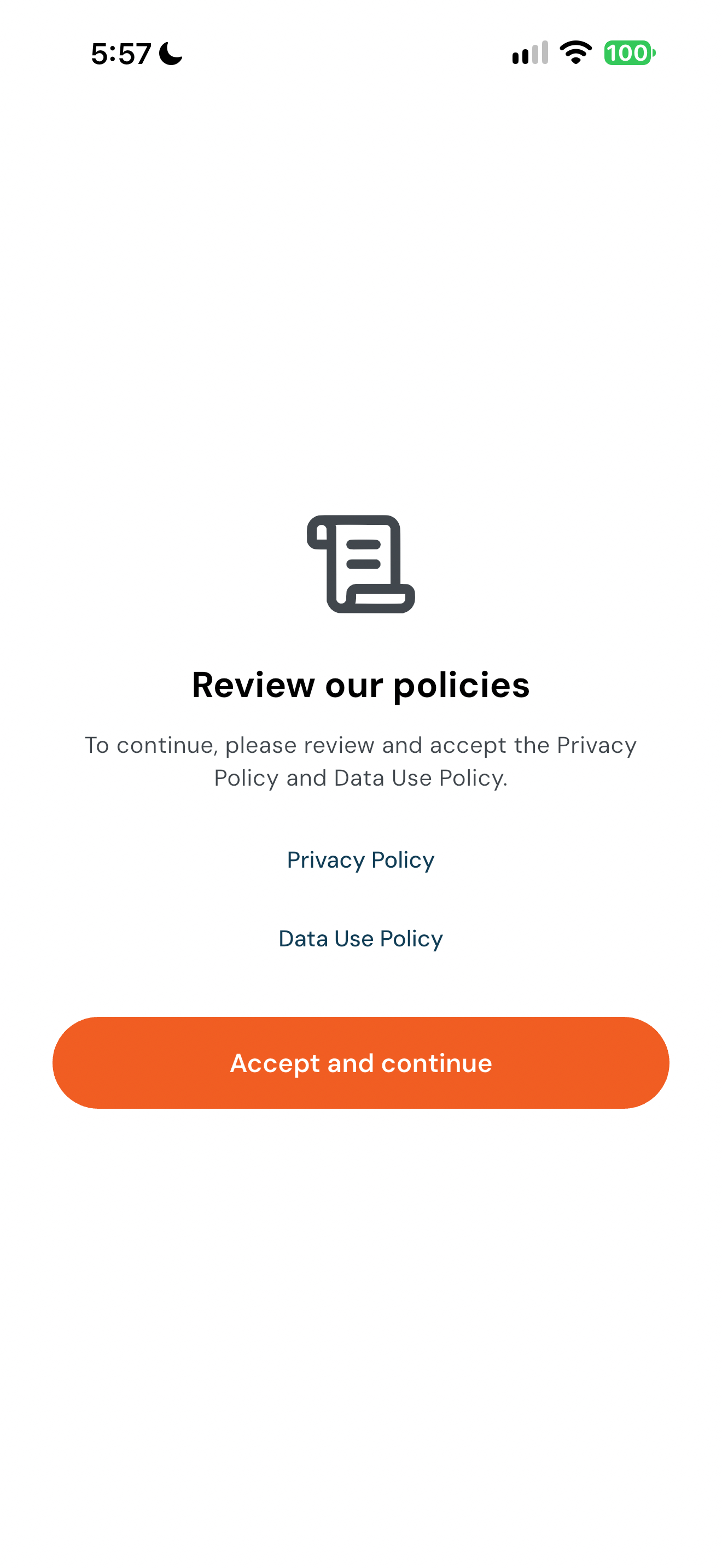 Bless policy acceptance