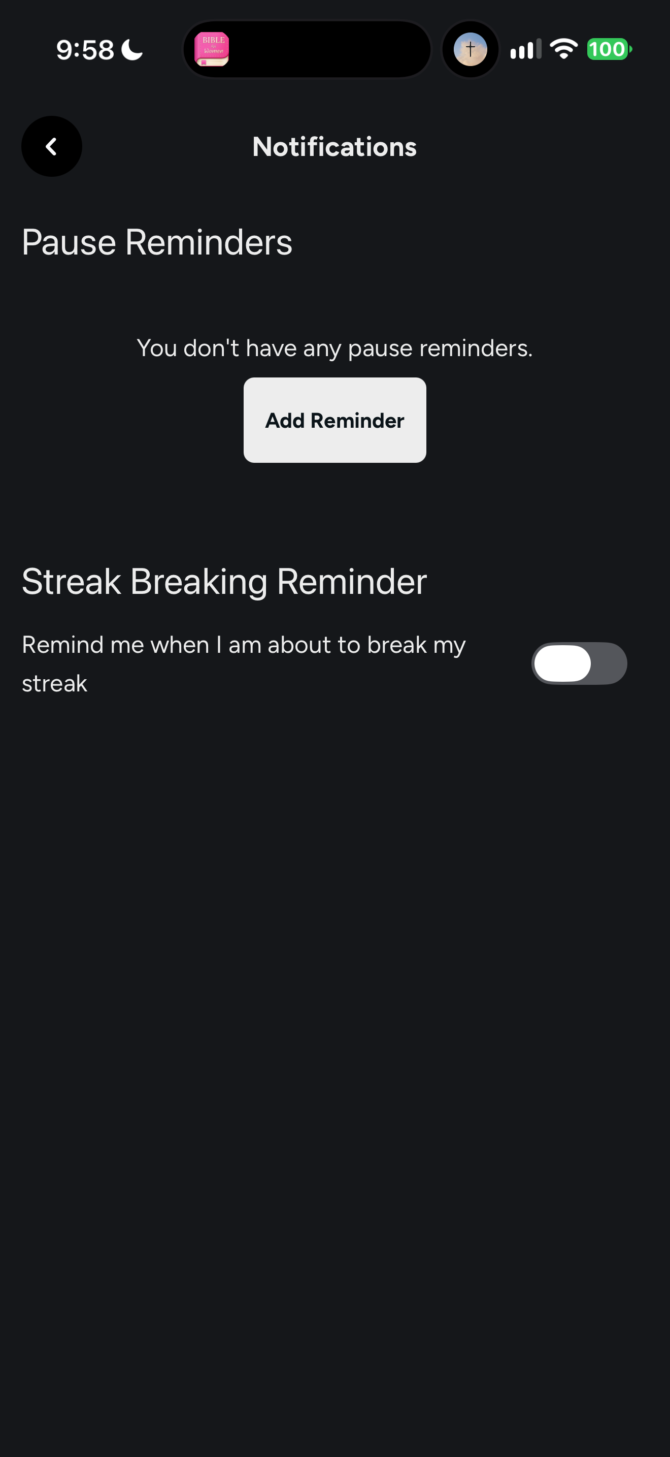 Notification settings after skipping