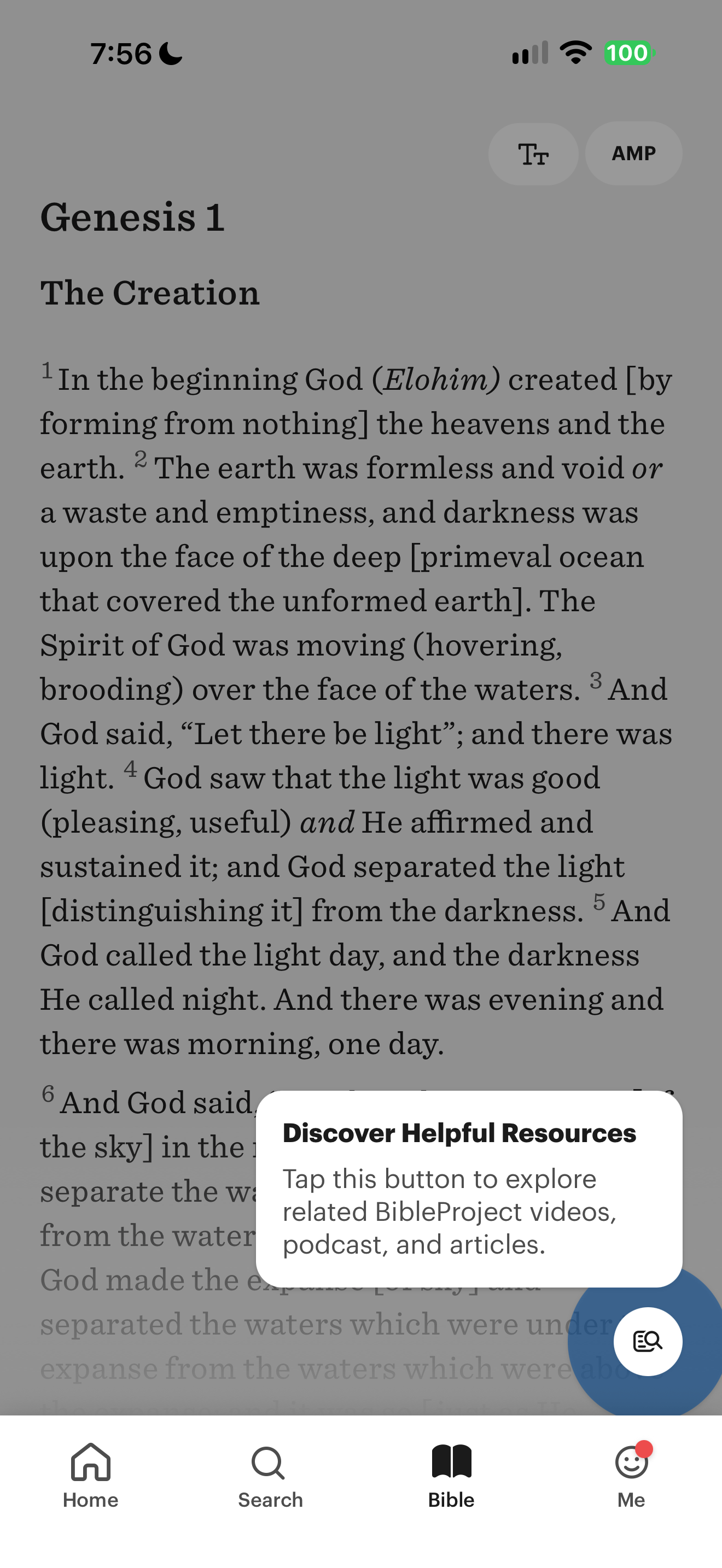 BibleProject resources coachmark