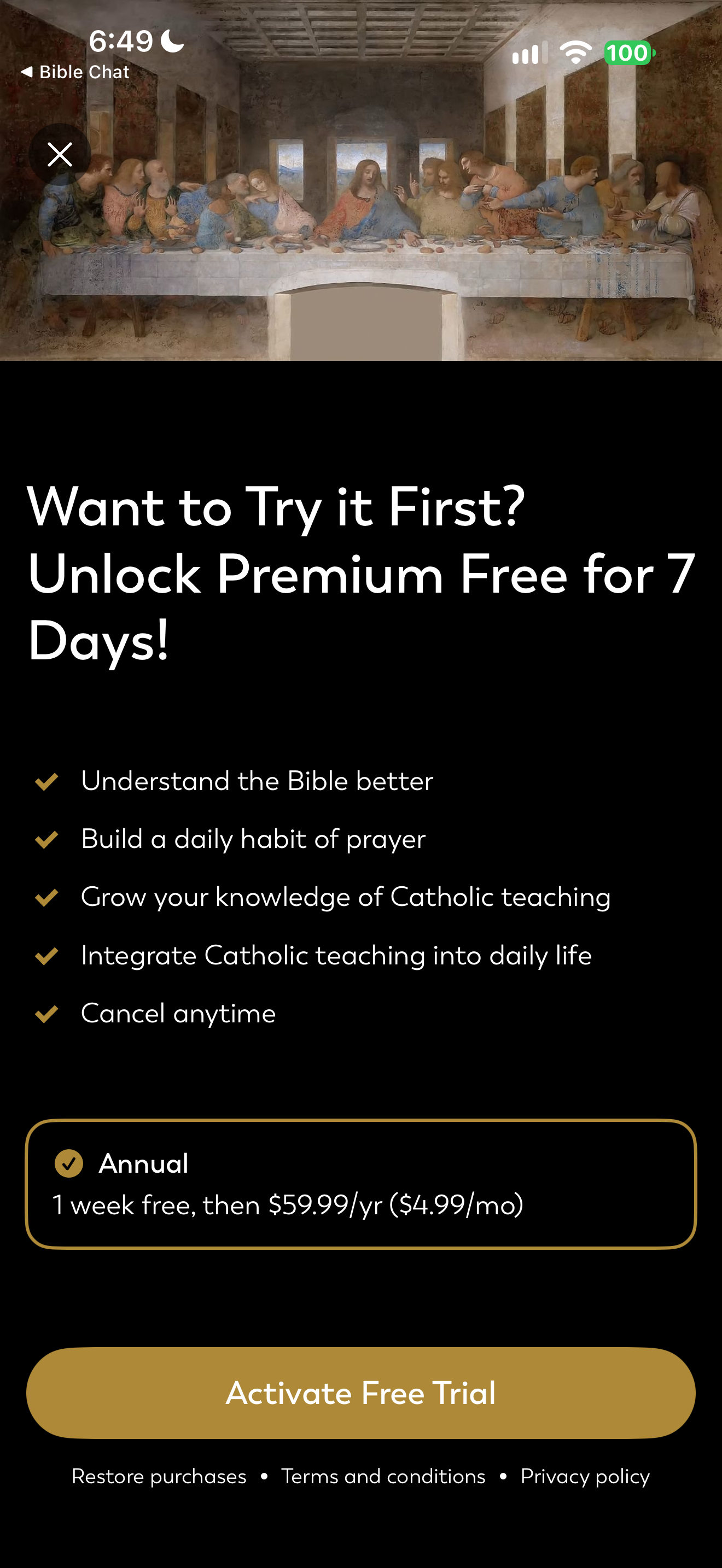 Trial offer after paywall dismissal