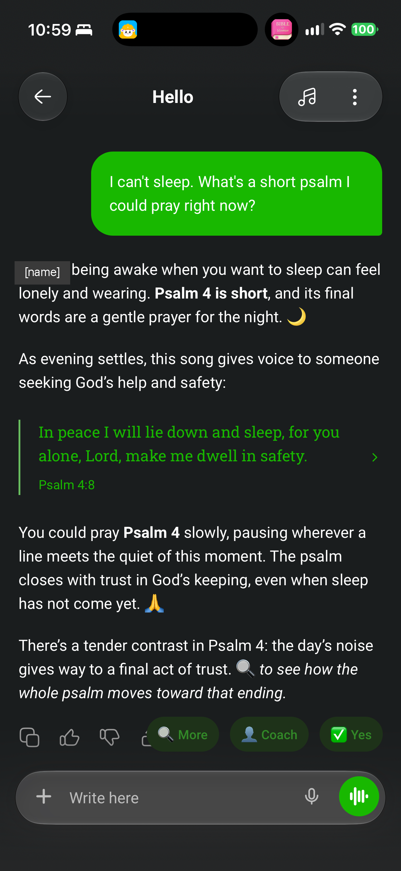 Late night: Psalm 4 for sleeplessness