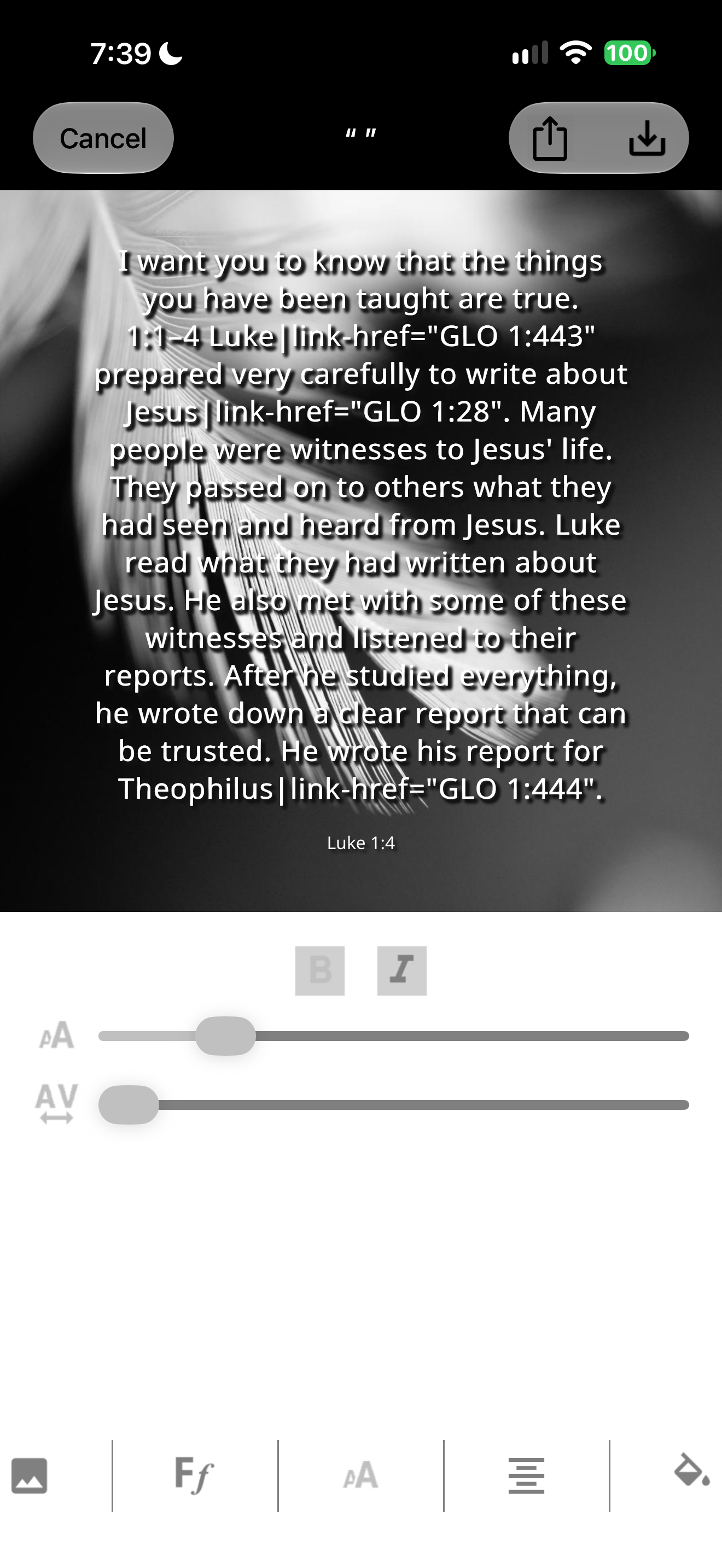Biblica Study Bible quote-image editor