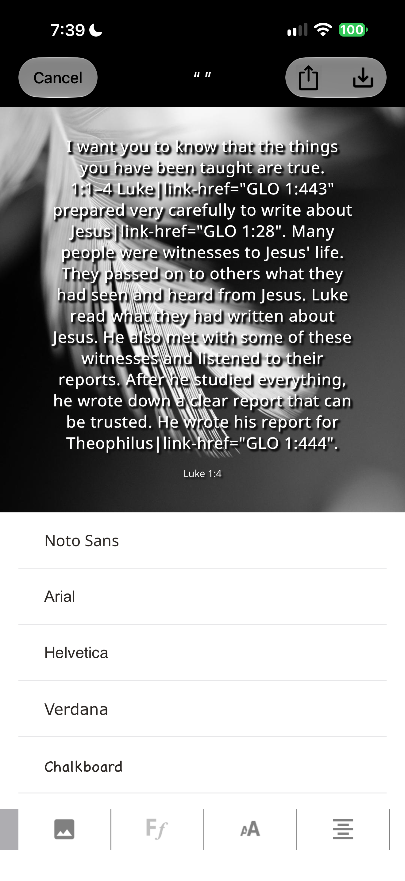 Biblica Study Bible quote-image editor
