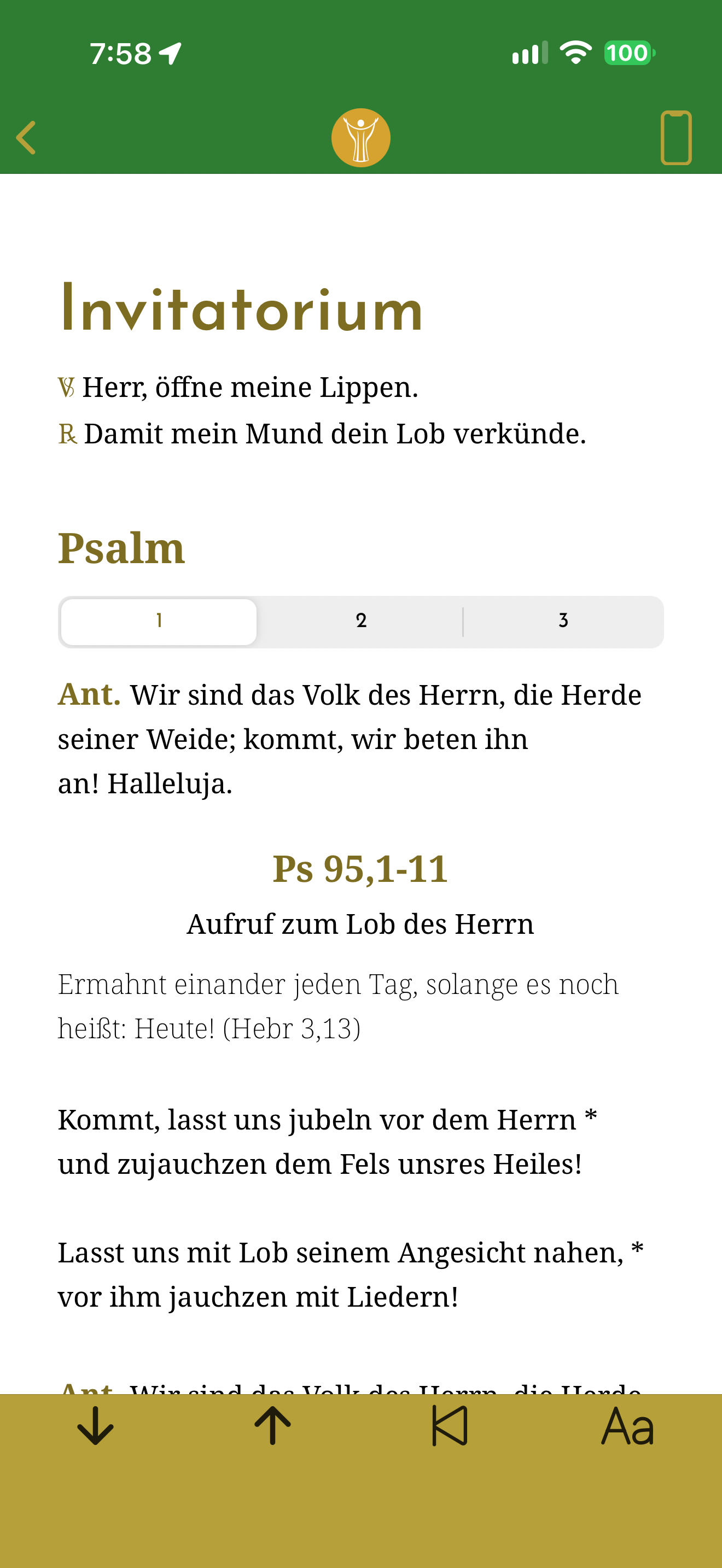 Invitatory liturgy