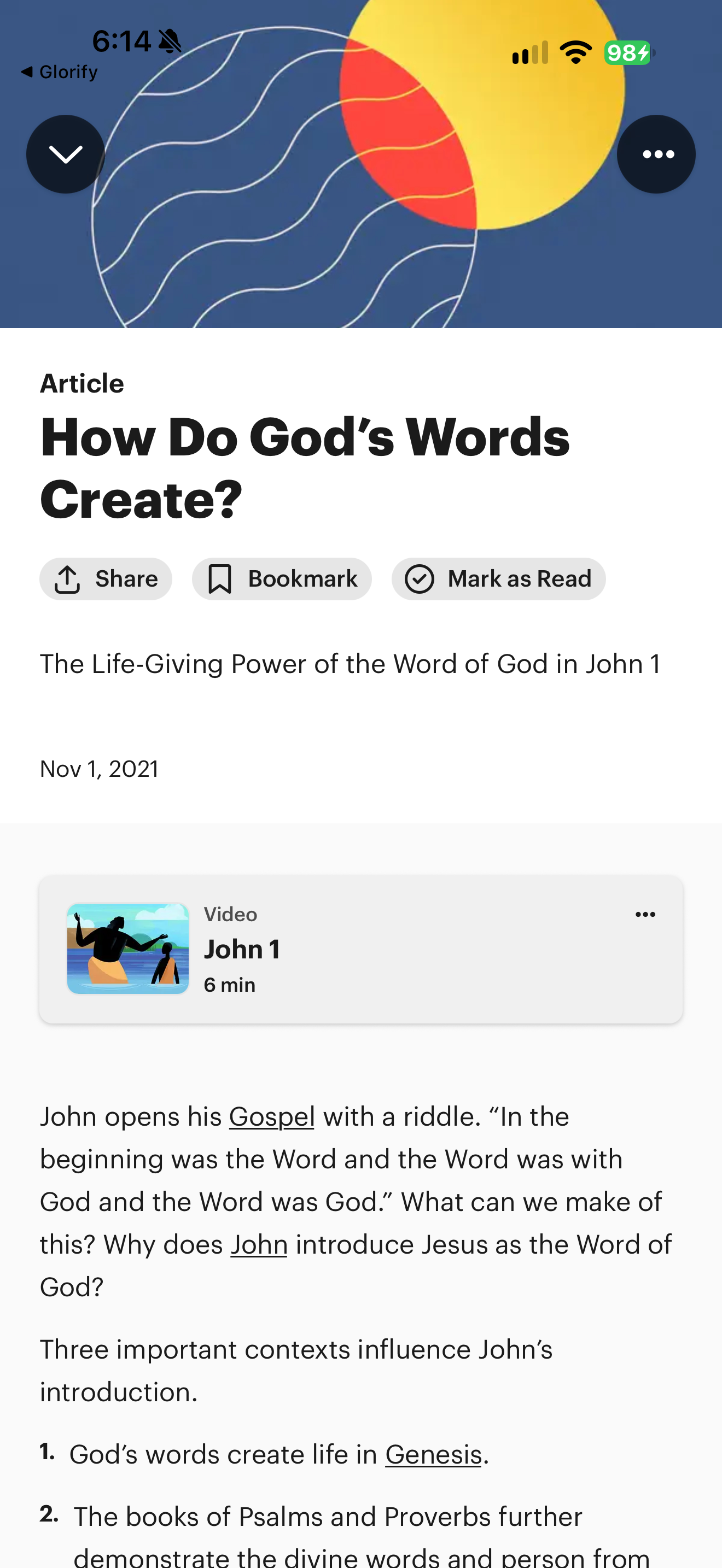 BibleProject article and linked video