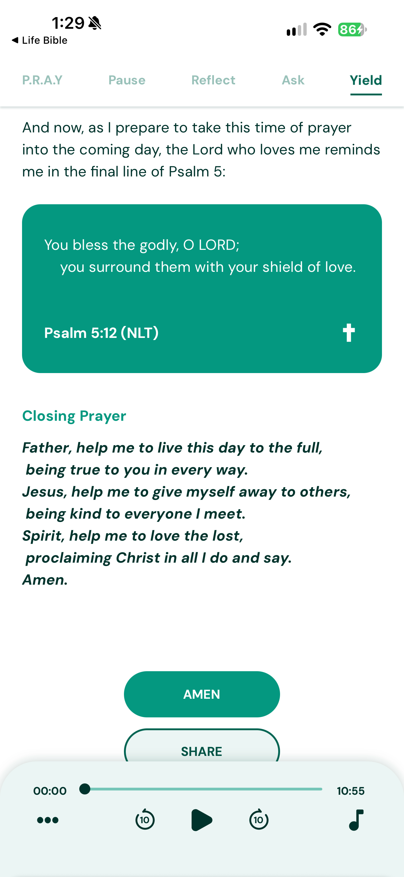 Amen and share at the ending