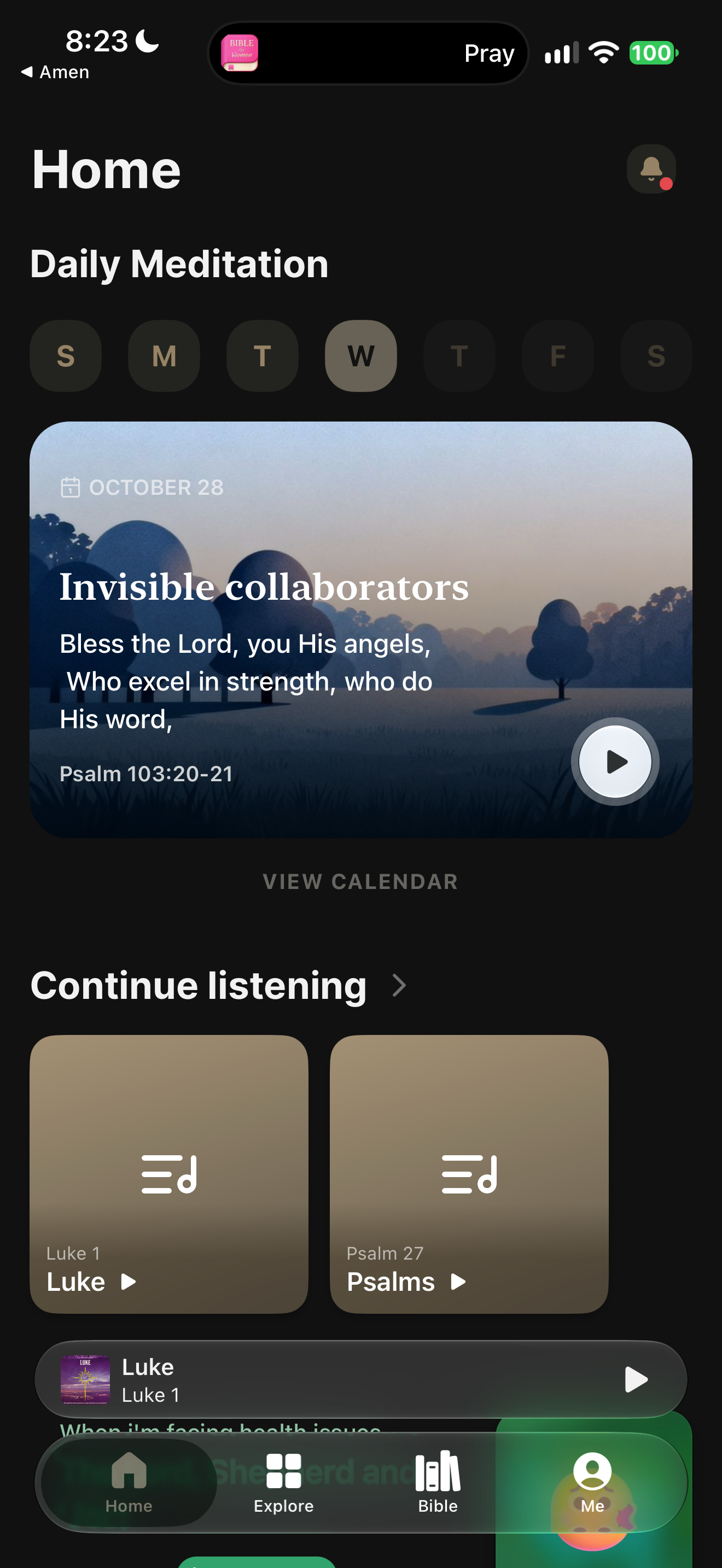 Home with daily meditation