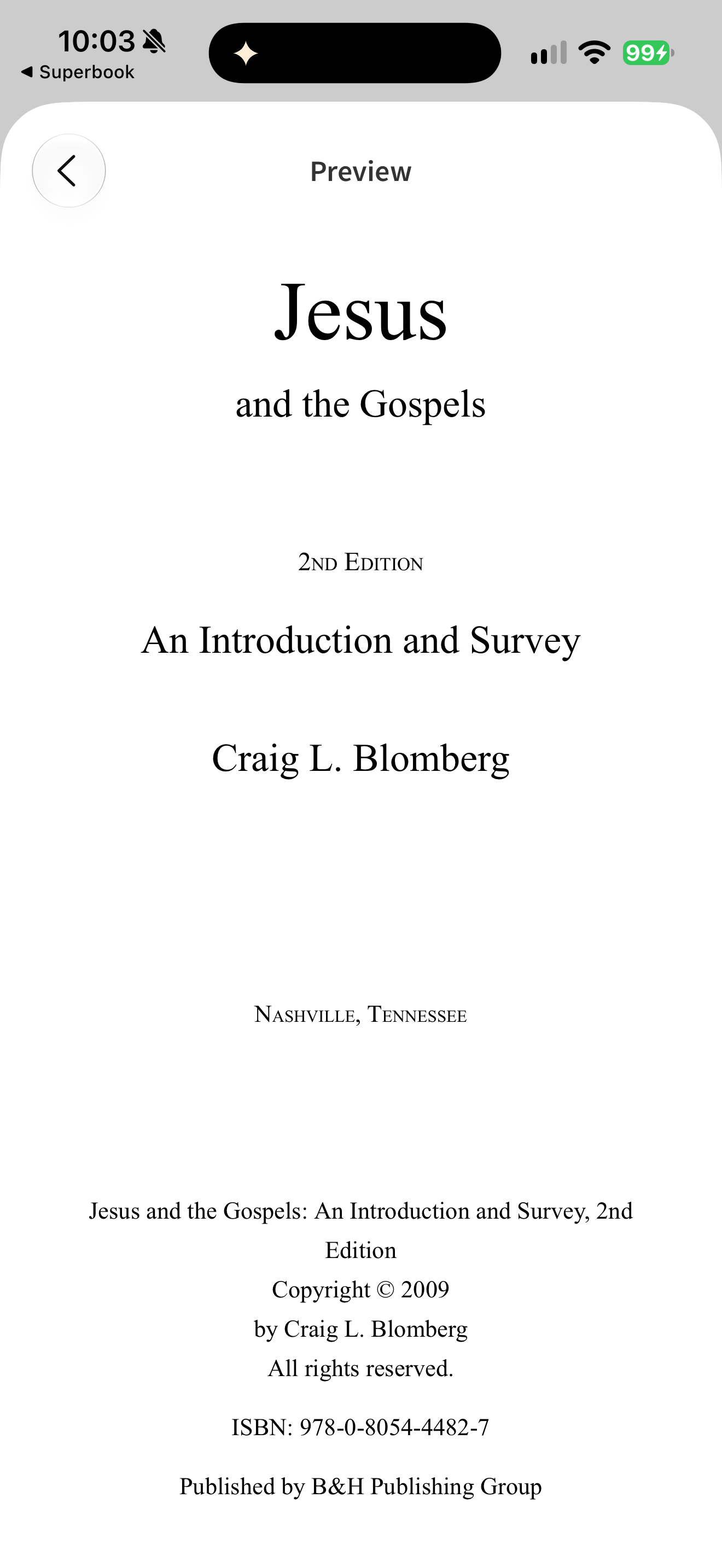 A book preview starts at its title page