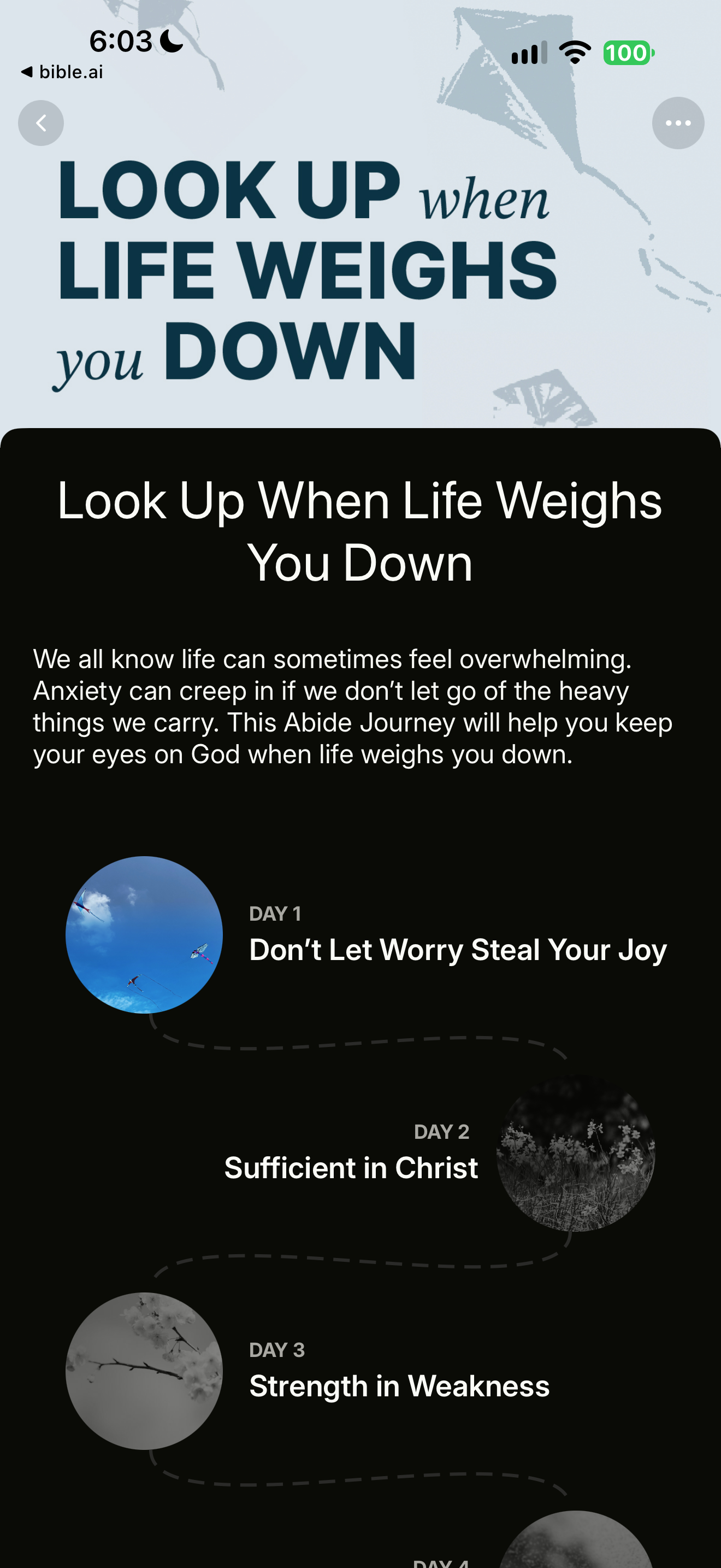 Five-day journey on anxiety