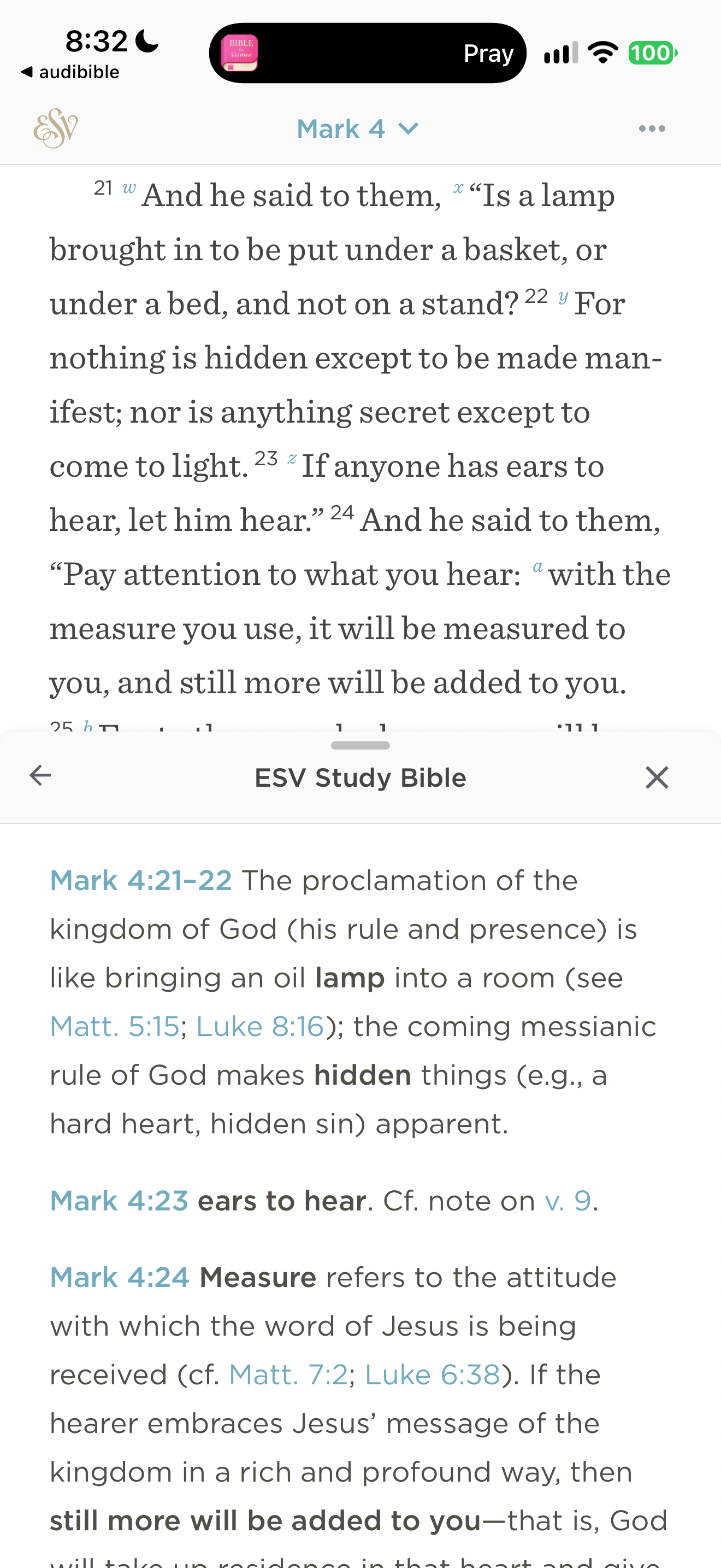 ESV Study Bible notes for Mark 4