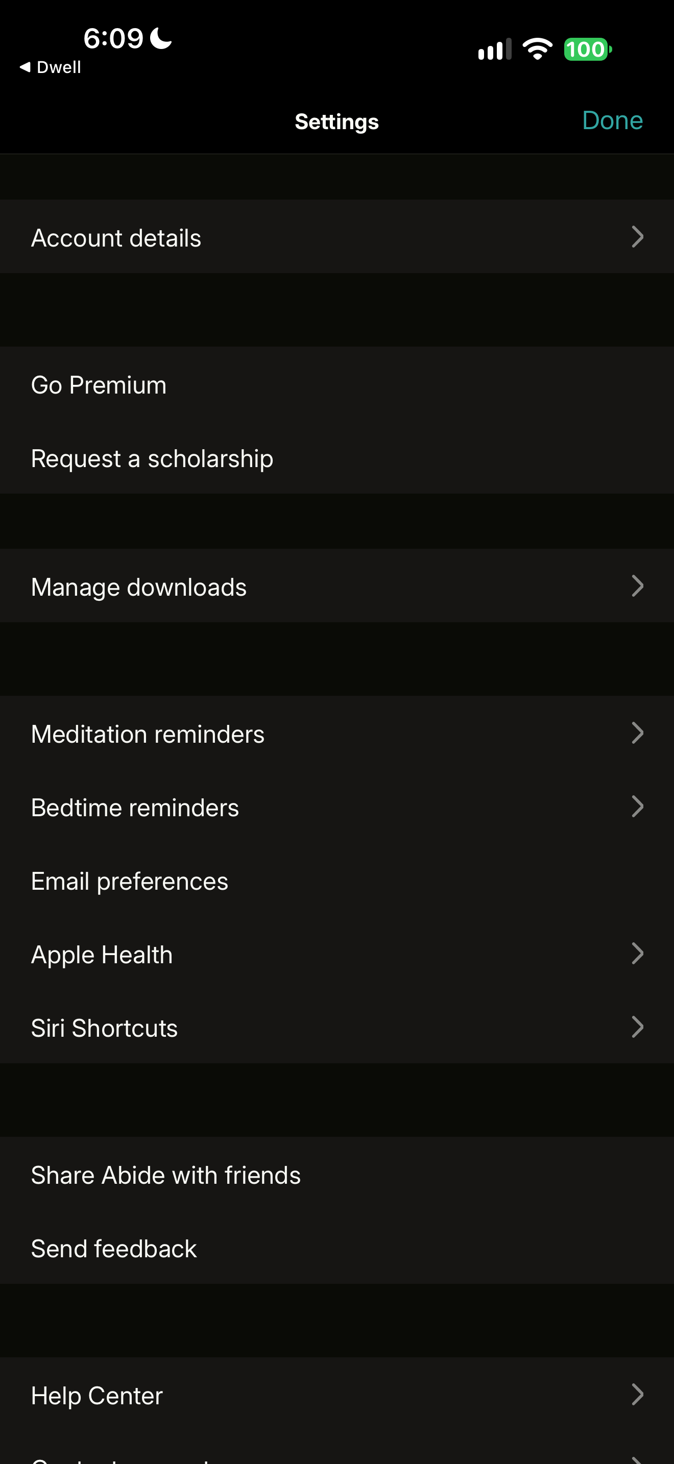 Access and reminder settings