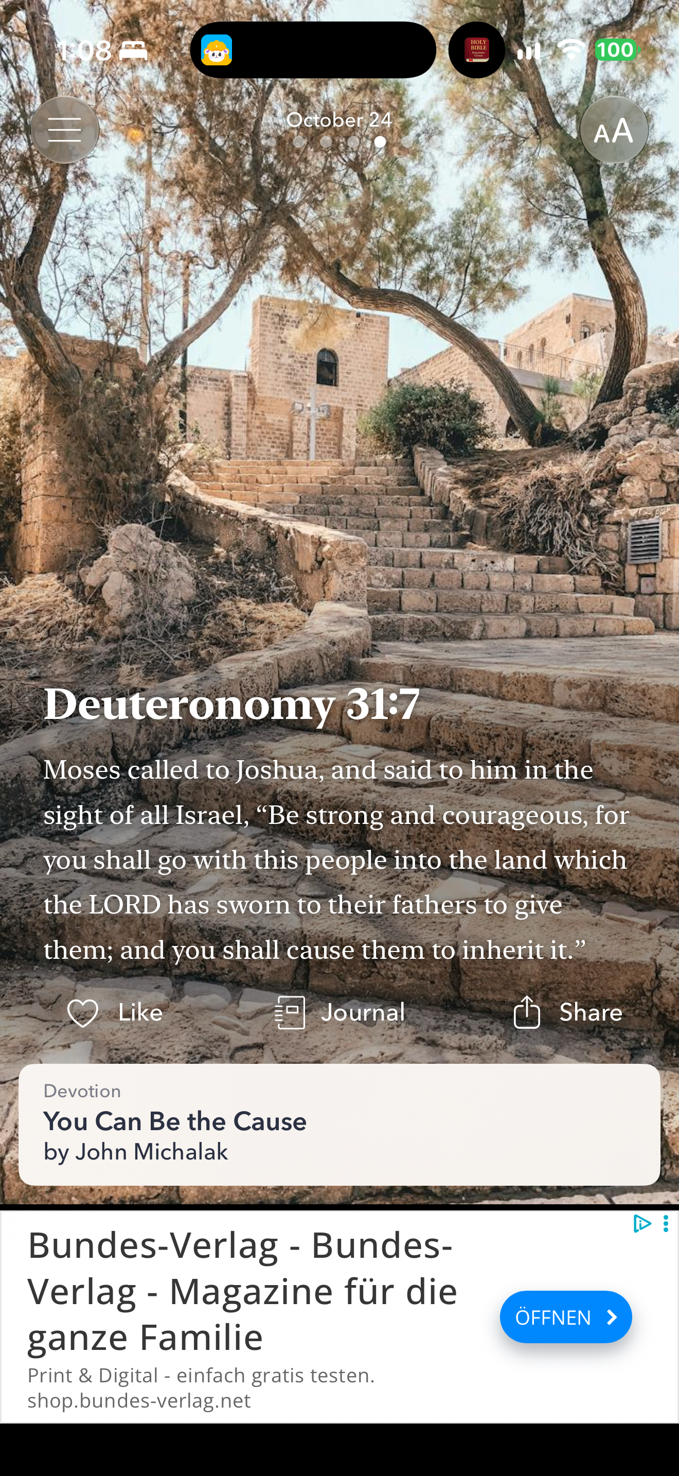 A verse over a scenic photograph