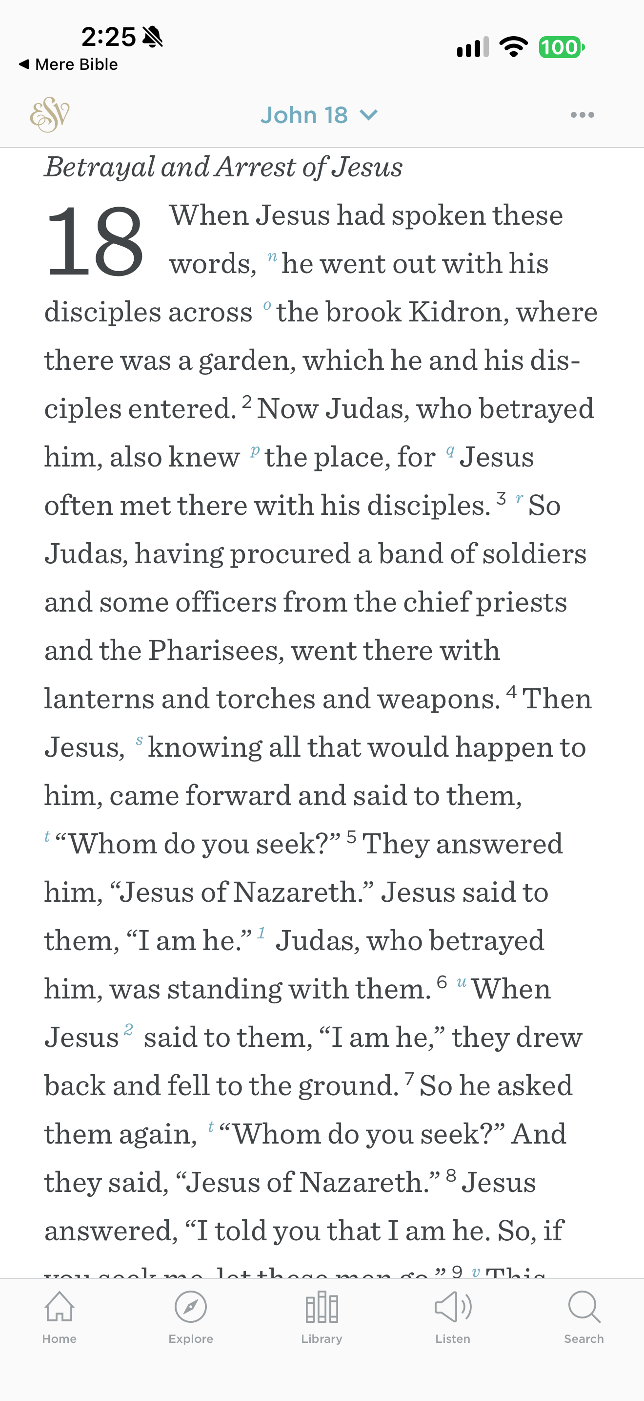 John 18 reader typography