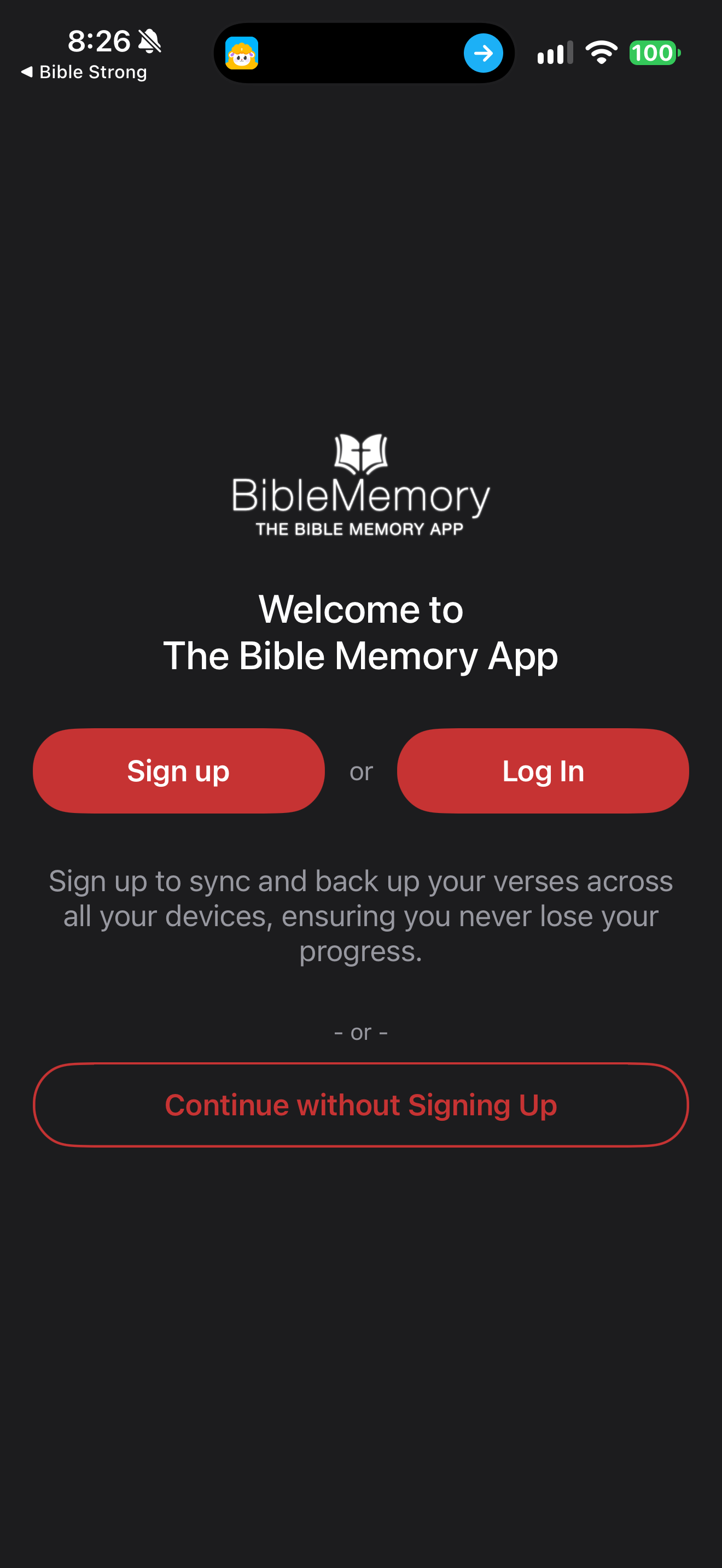 Account-free entry option