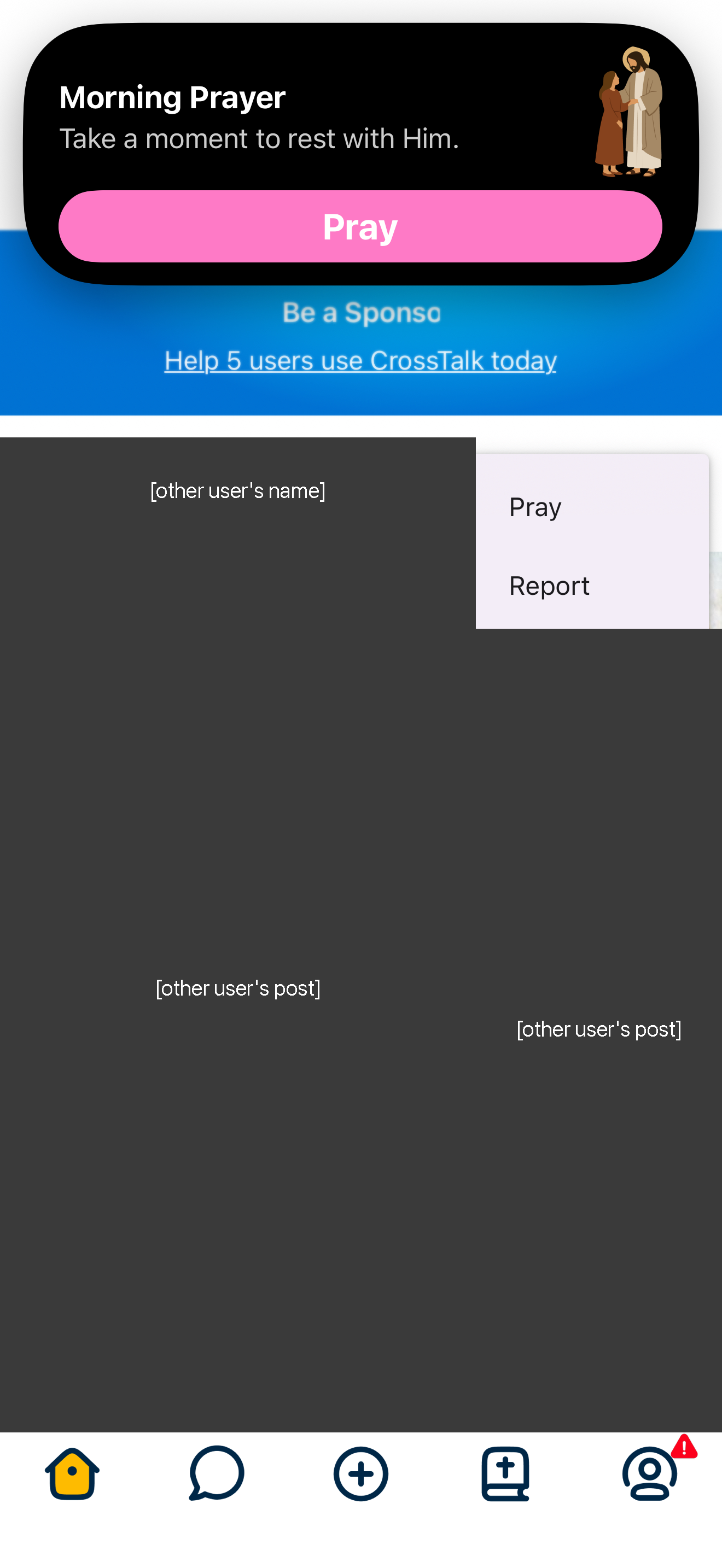 Post menu with Report