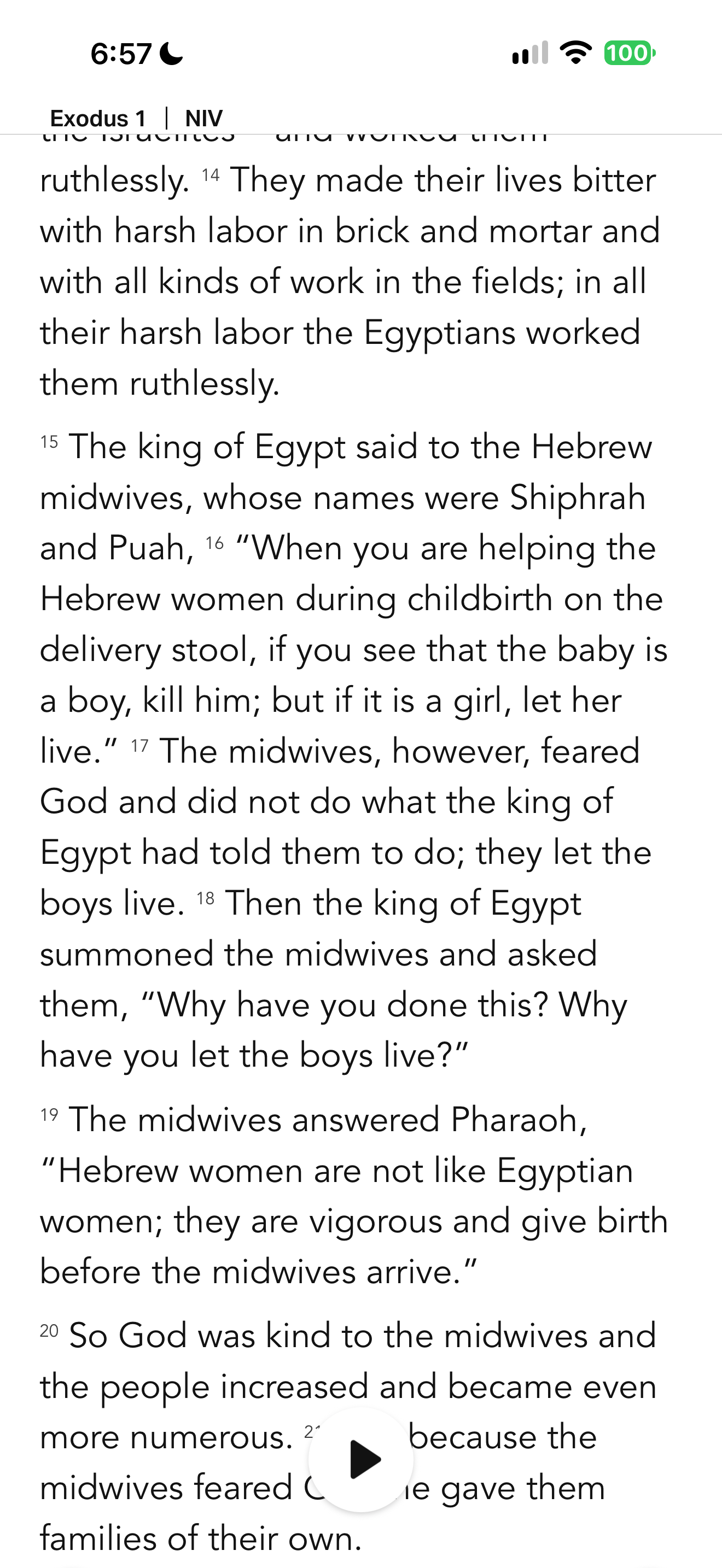 Scrolled Exodus reader