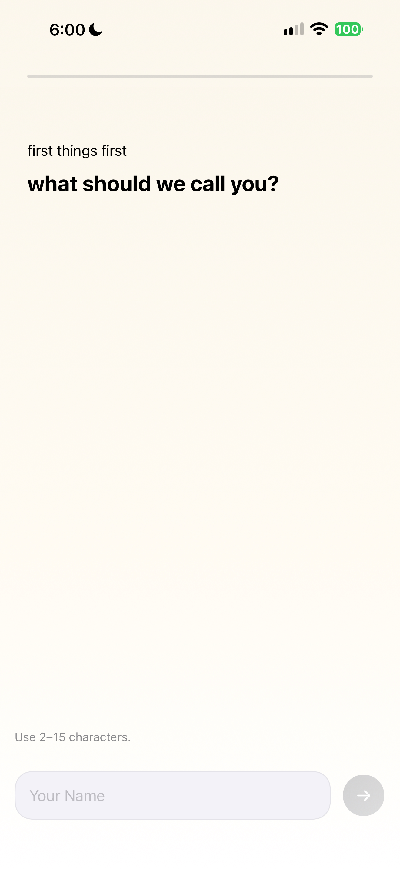 An empty display-name question