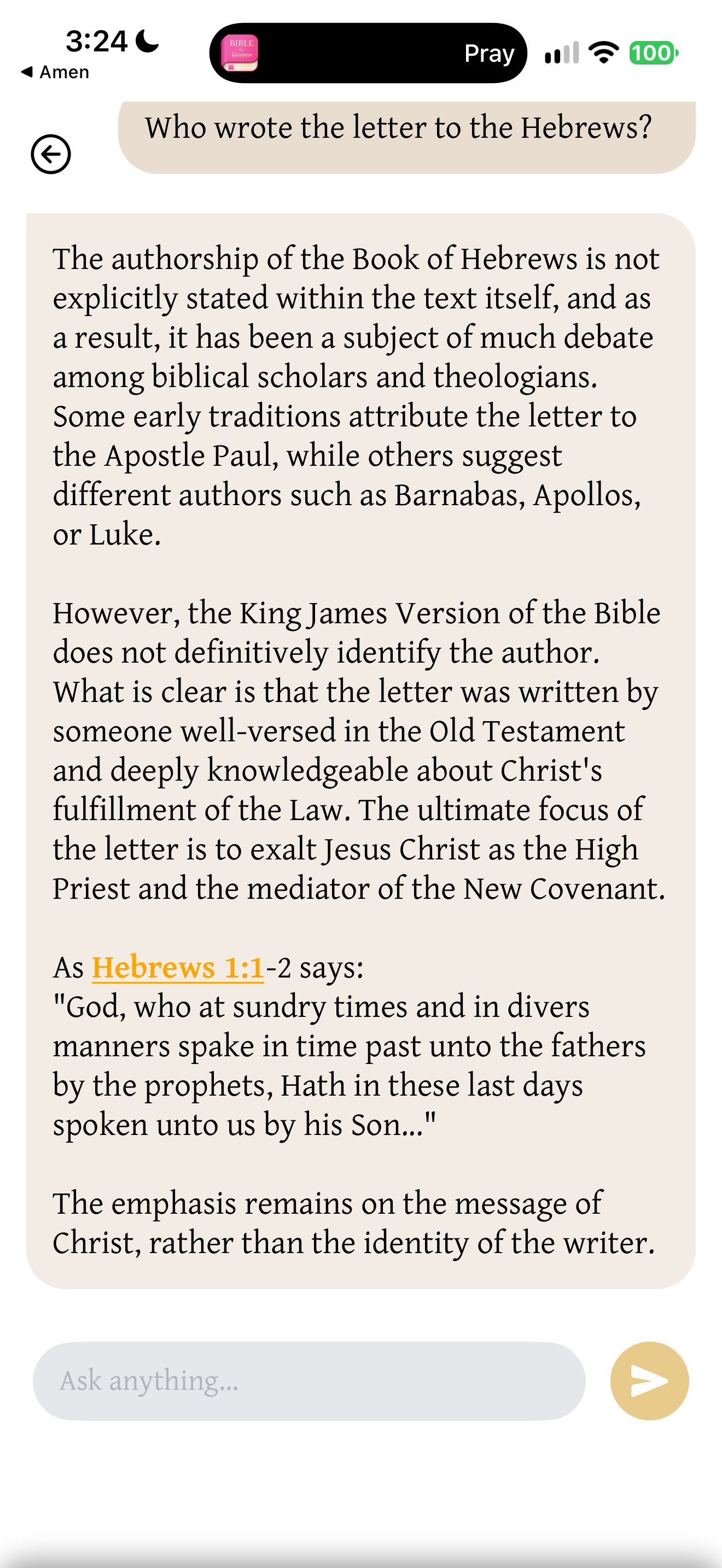 Uncertain authorship answer