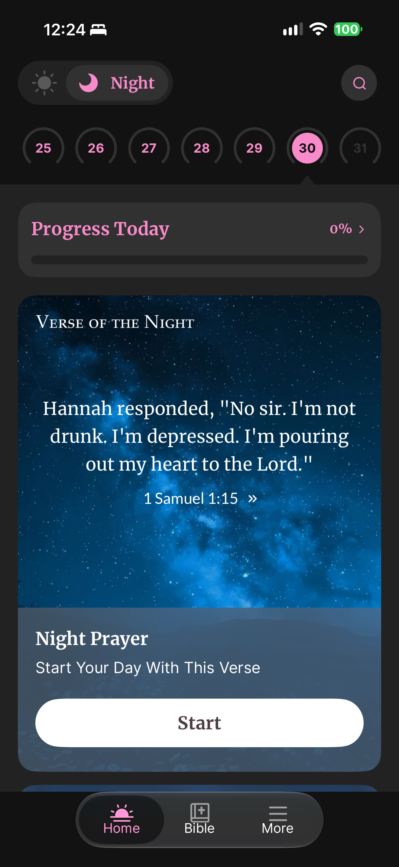 Night home with verse of the night