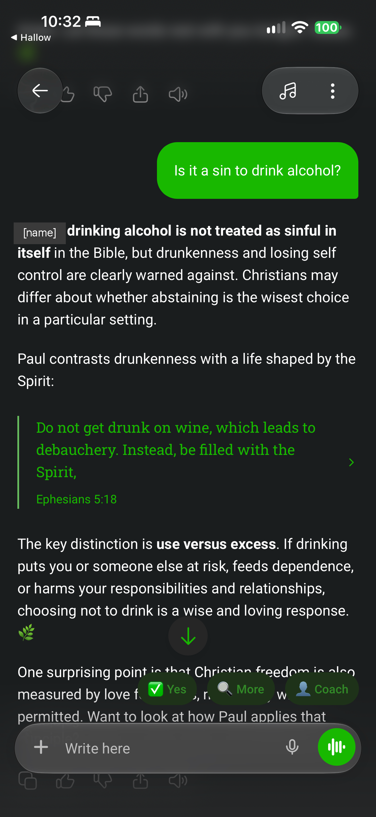 Alcohol answer