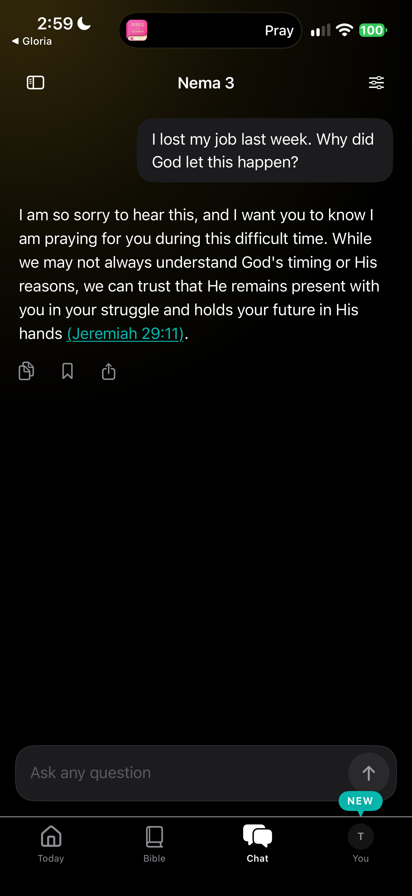 Reply to a lost job