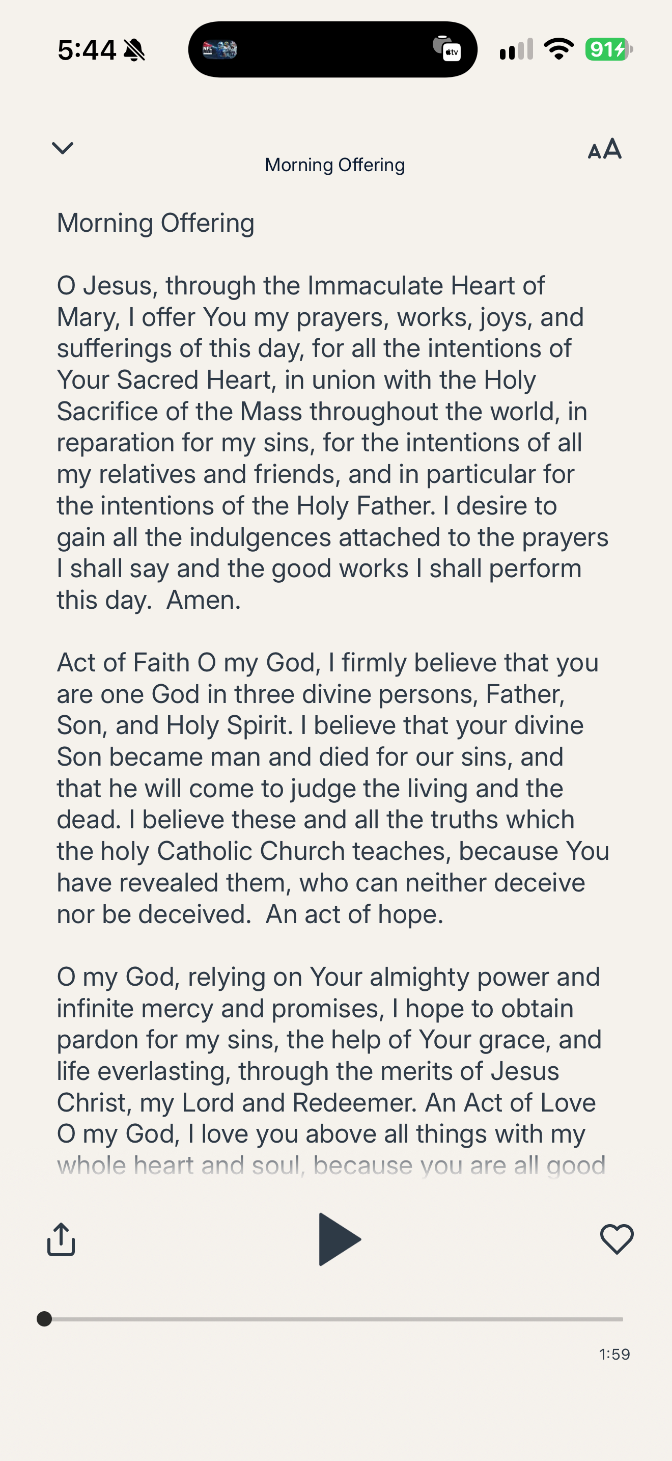 Amen prayer transcript