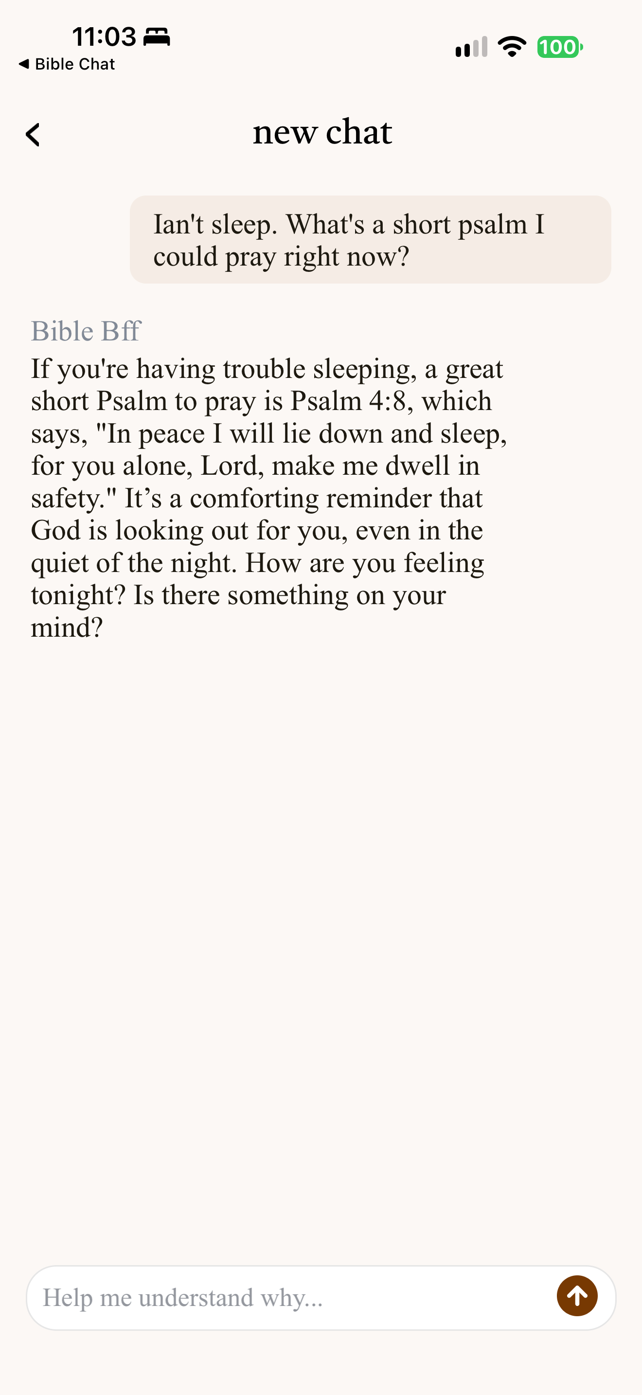 Short psalm for sleeplessness