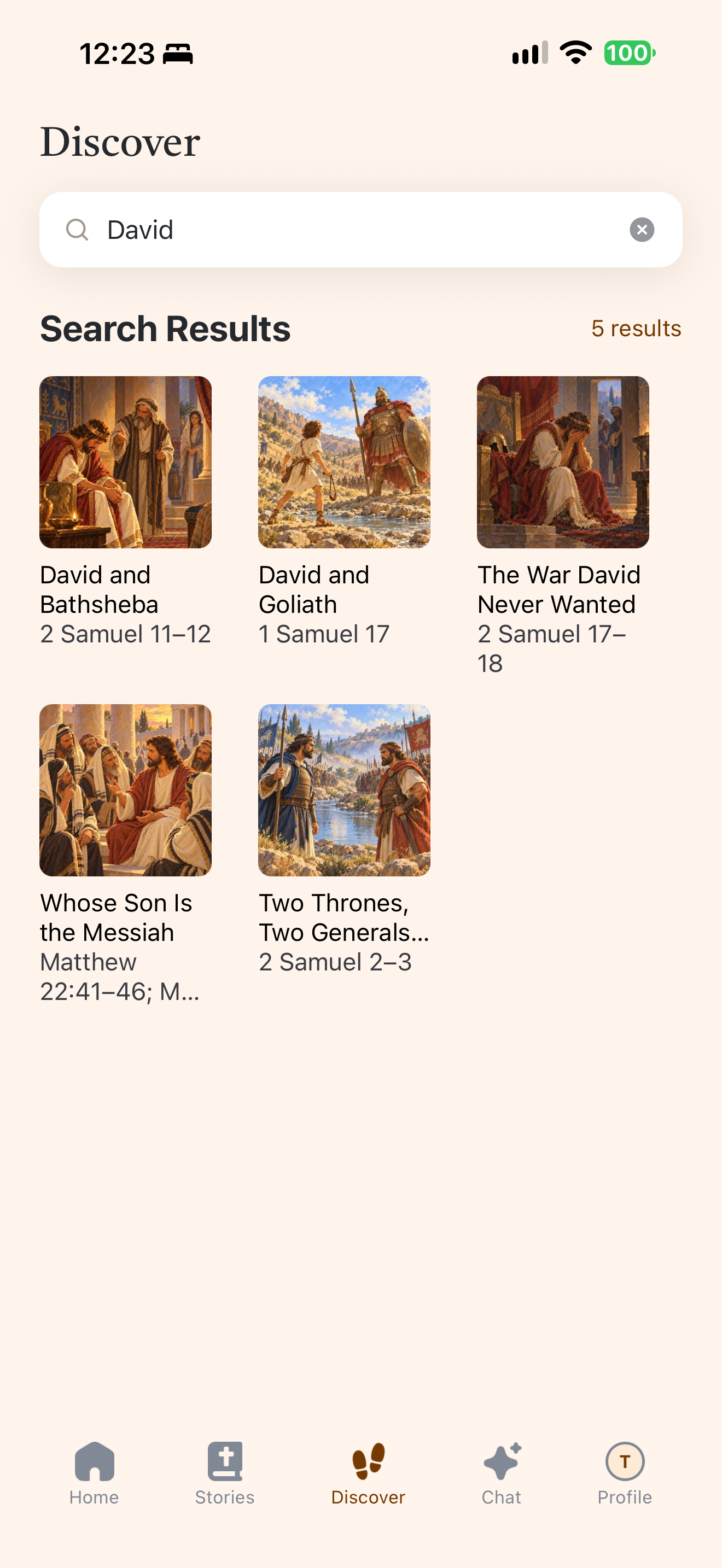Search 'David': five stories