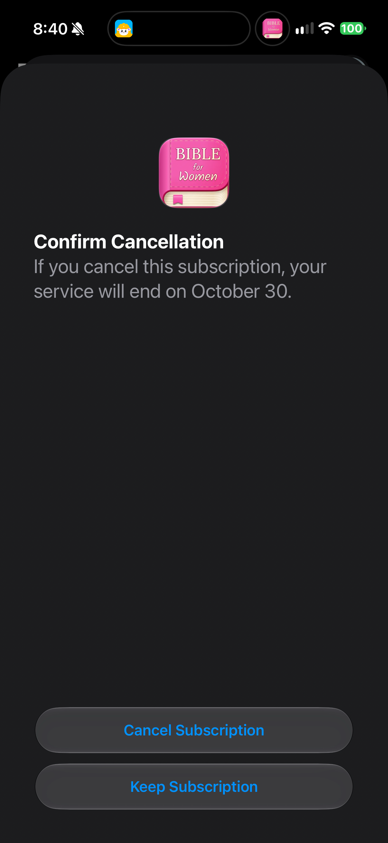 Apple cancellation confirmation