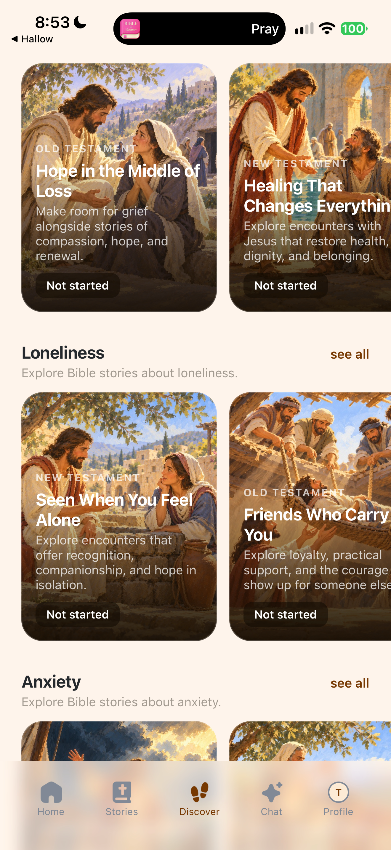 Grief, loneliness, anxiety rows